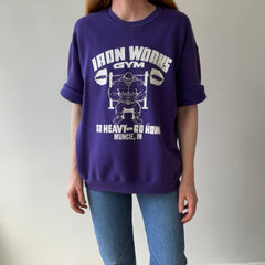 1990s Iron Works Gym Short Sleeve Sweatshirt