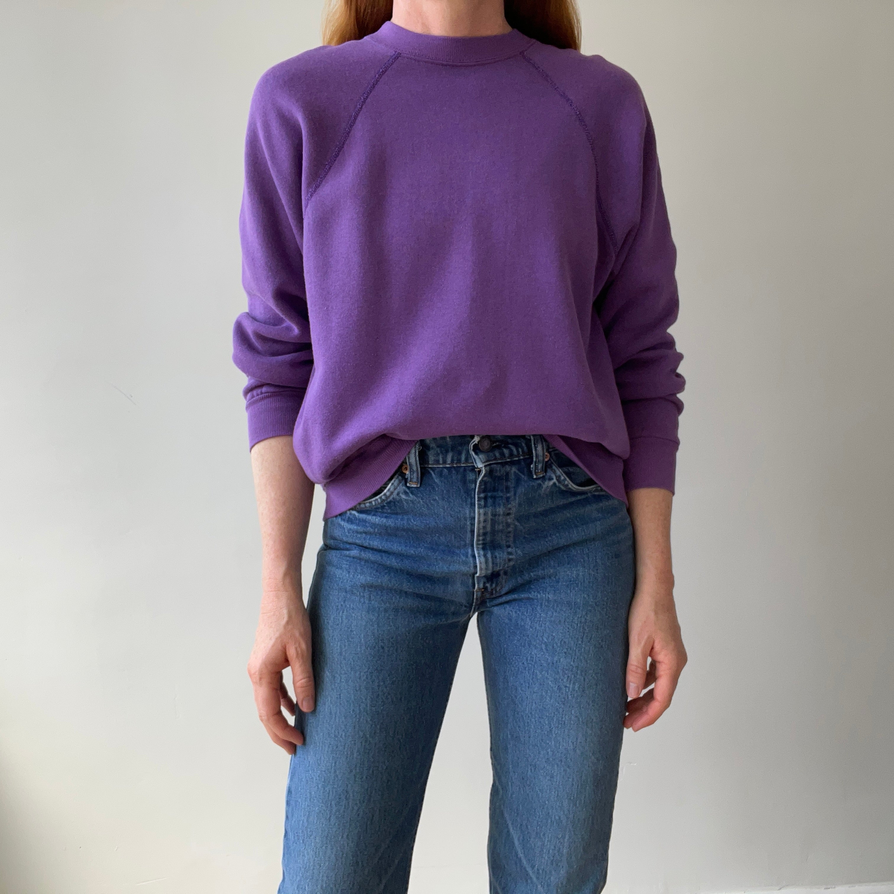 1970s Blank Faded Purple Sweatshirt