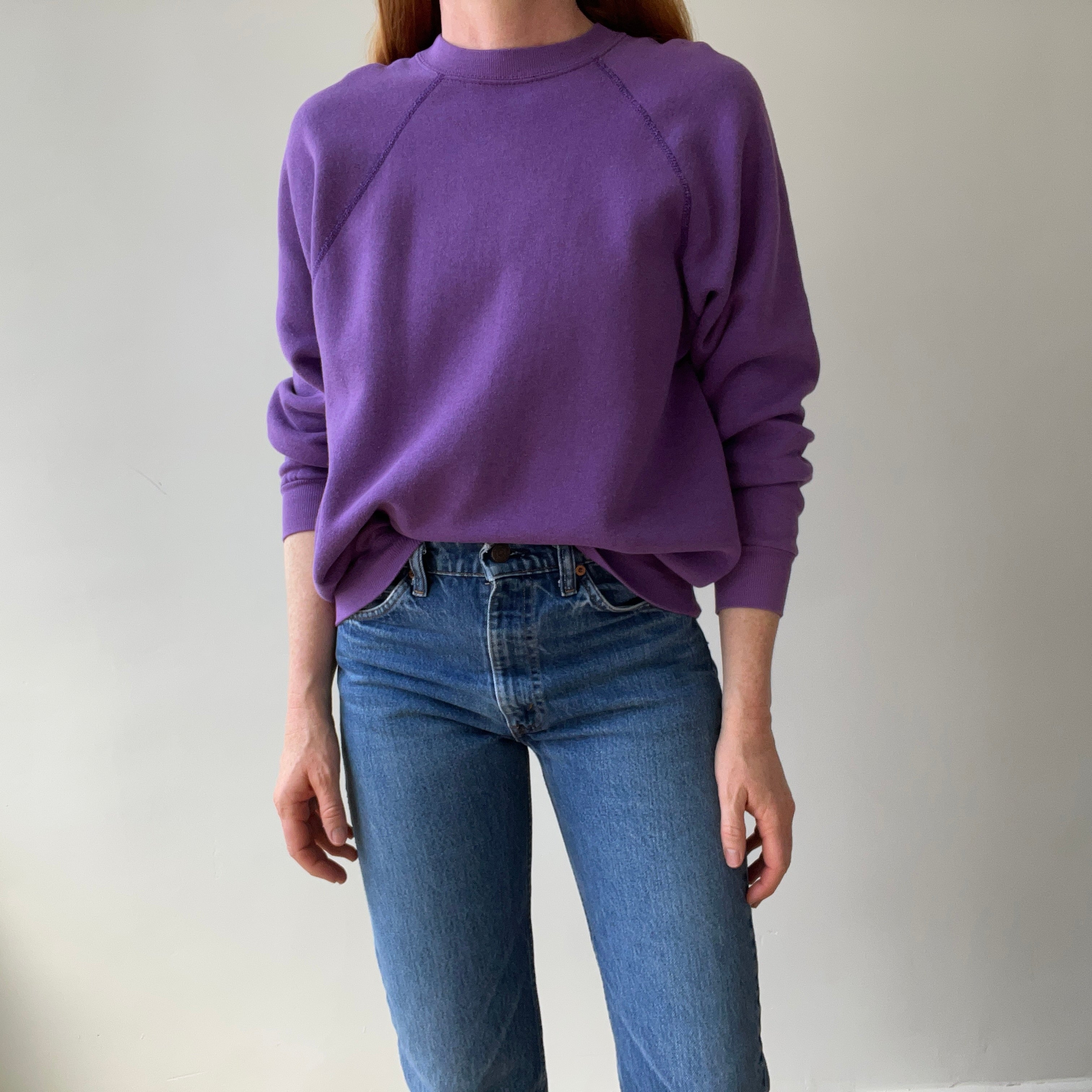 1970s Blank Faded Purple Sweatshirt