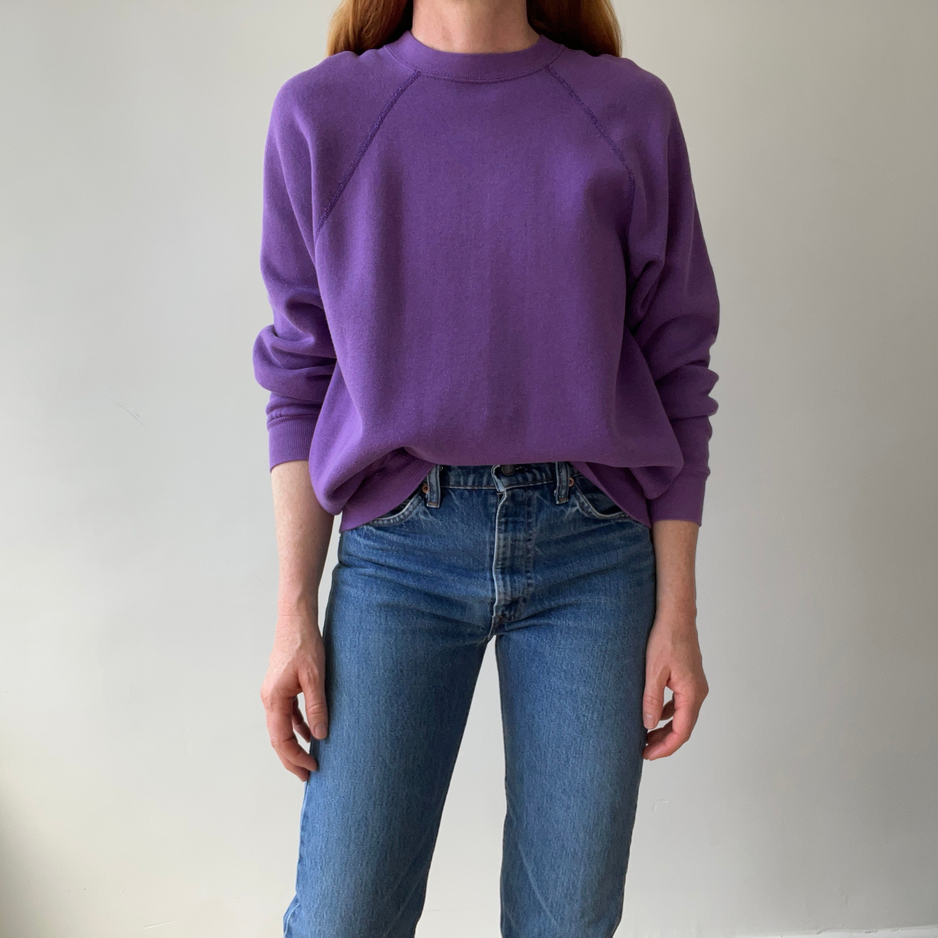 1970s Blank Faded Purple Sweatshirt