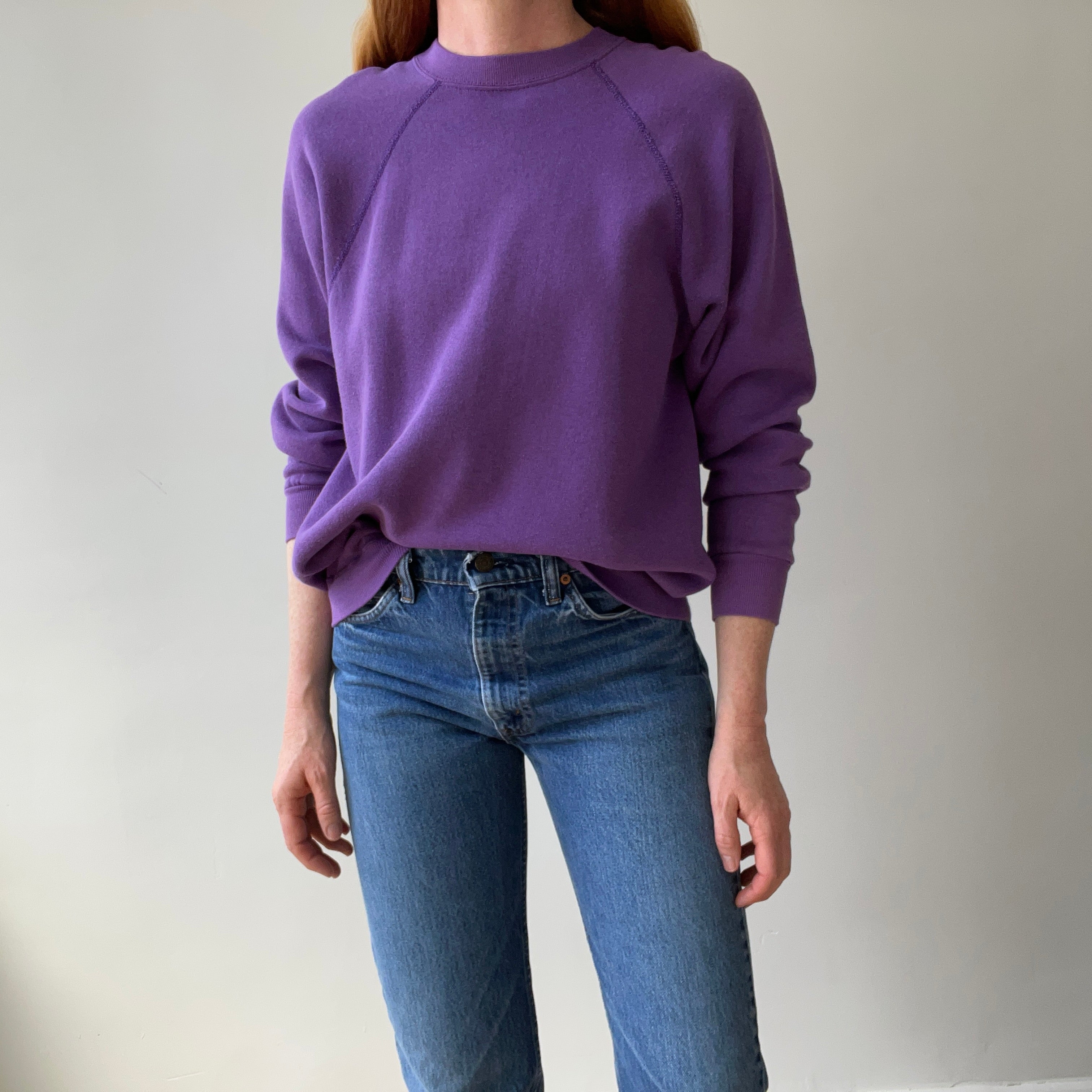 1970s Blank Faded Purple Sweatshirt