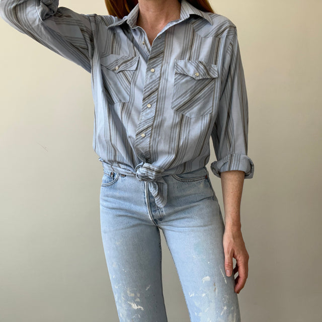 1980's Wrangler "Cowboy Cut" Pearl Snap Button-Up Shirt