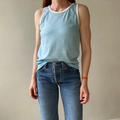 1970s Baby Blue Tank Top