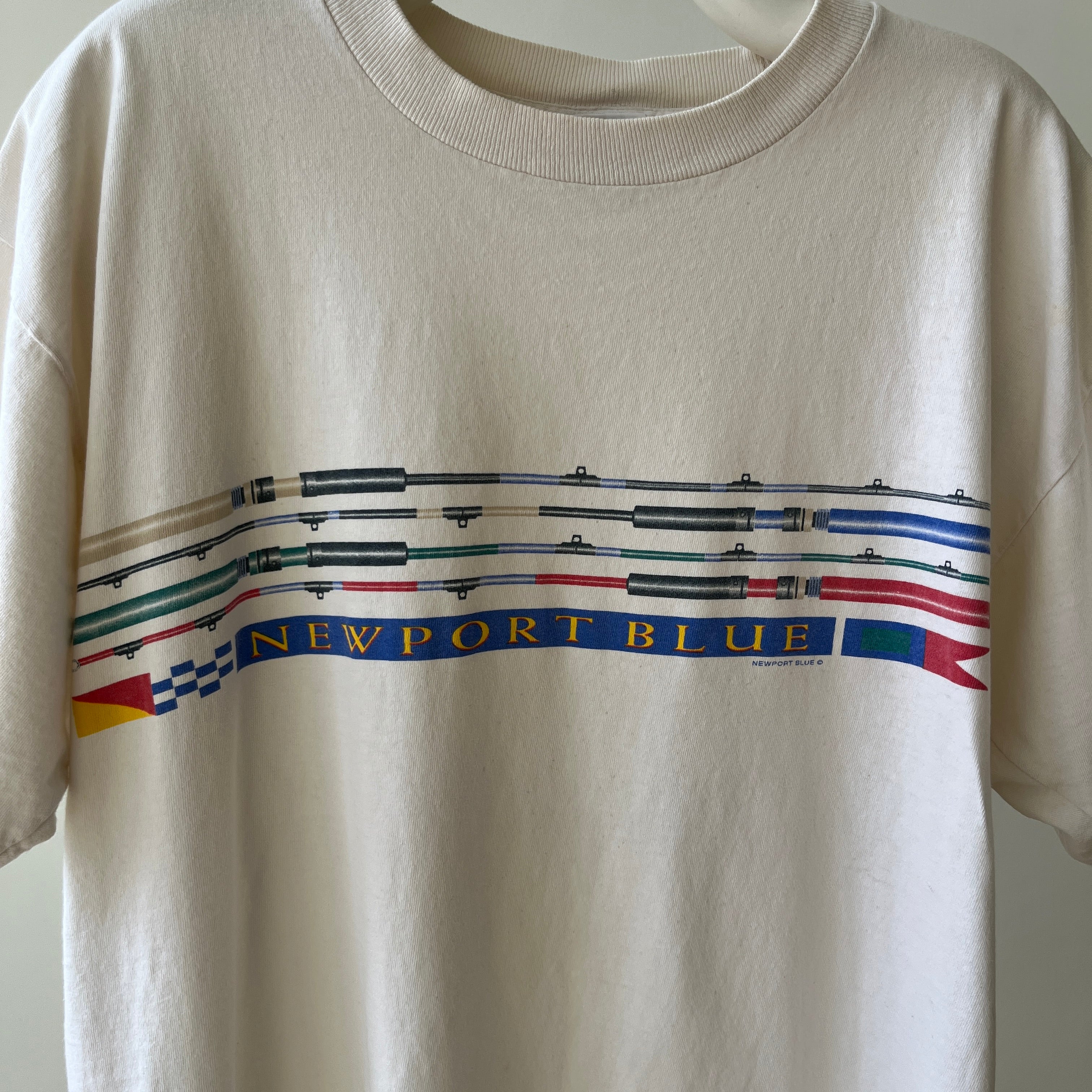 1990s Newport Blue T Shirt - Backside Too