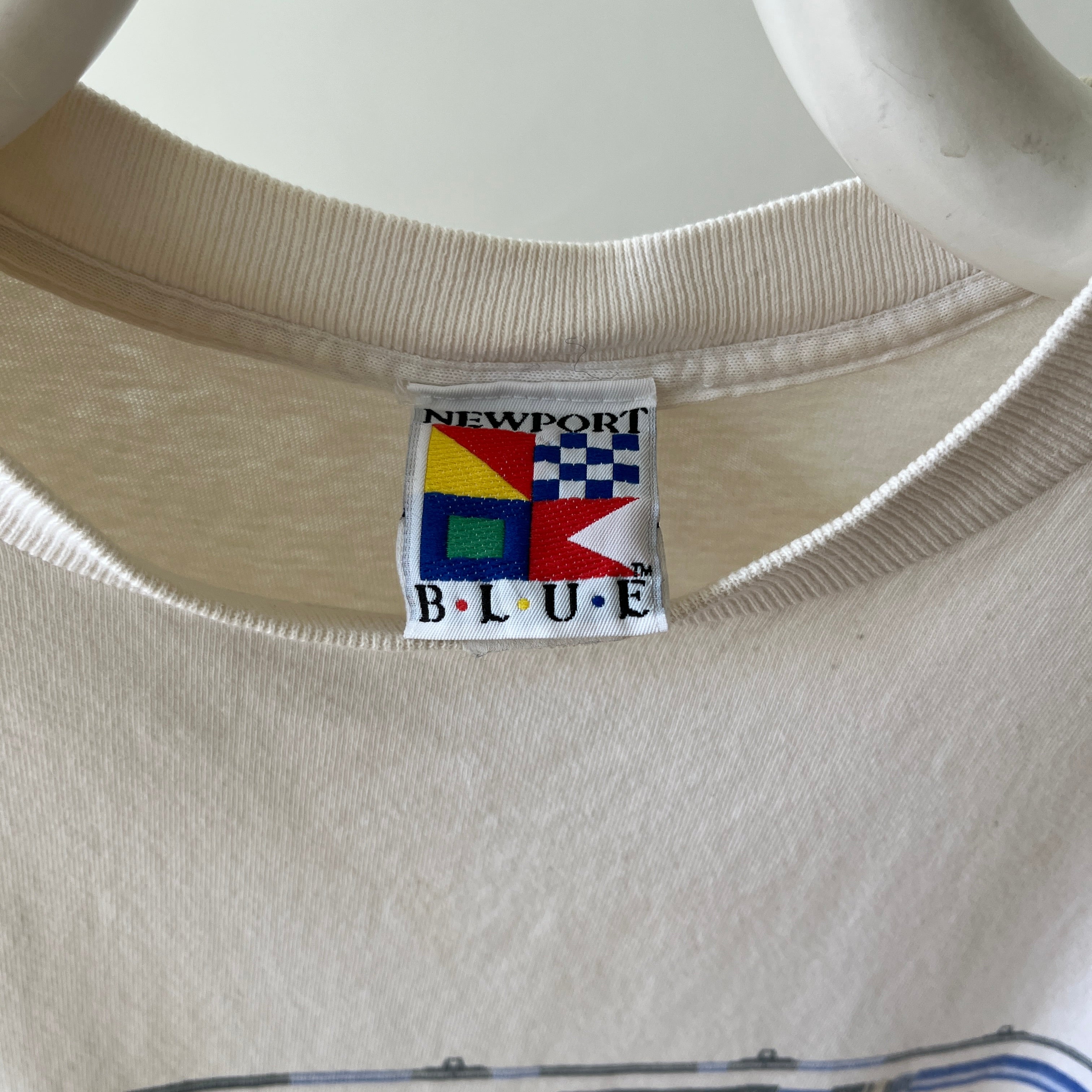 1990s Newport Blue T Shirt - Backside Too