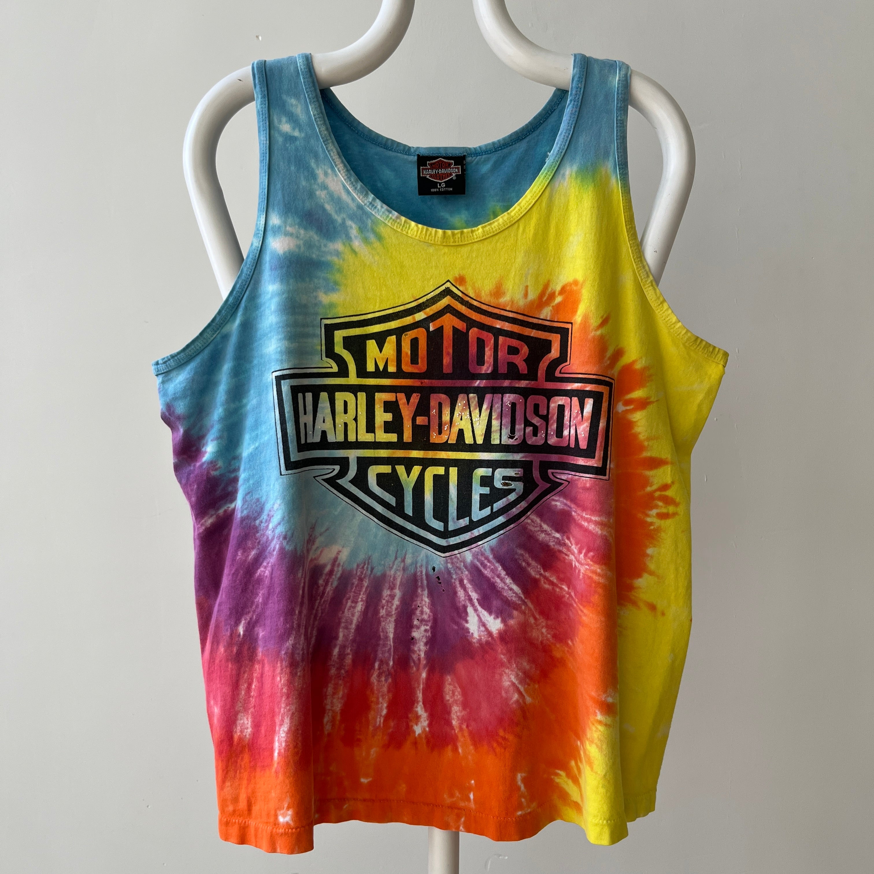 1980s/90s Harley Nicely Beat Up Tie Dye Tank Top