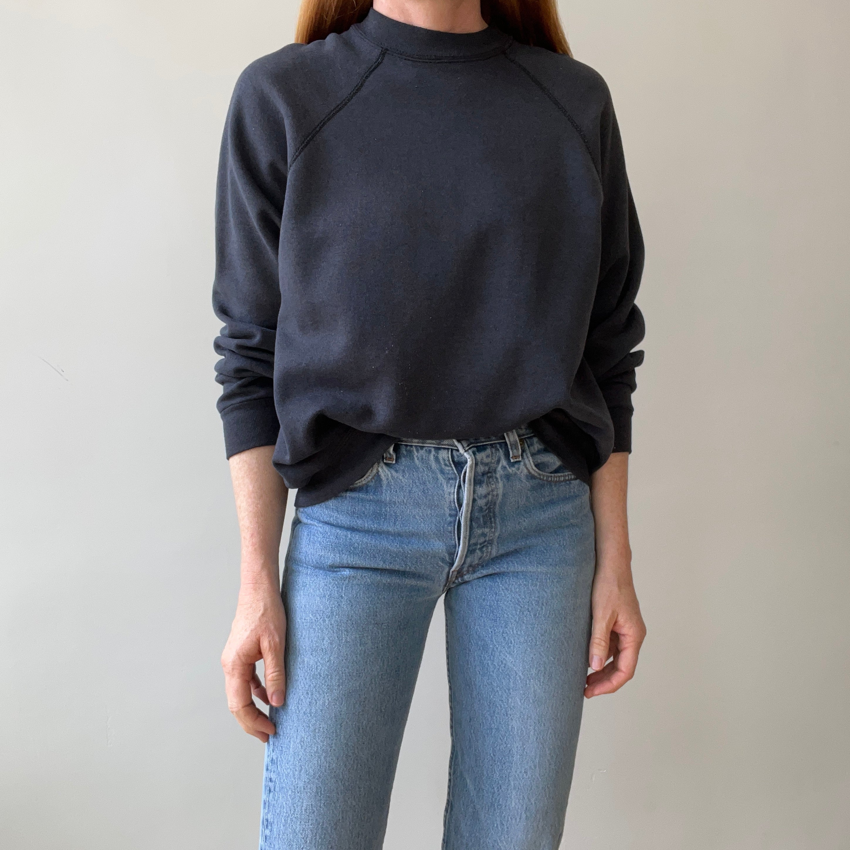 1980s Blank Black Wear Every Day Year Around Sweatshirt ;)