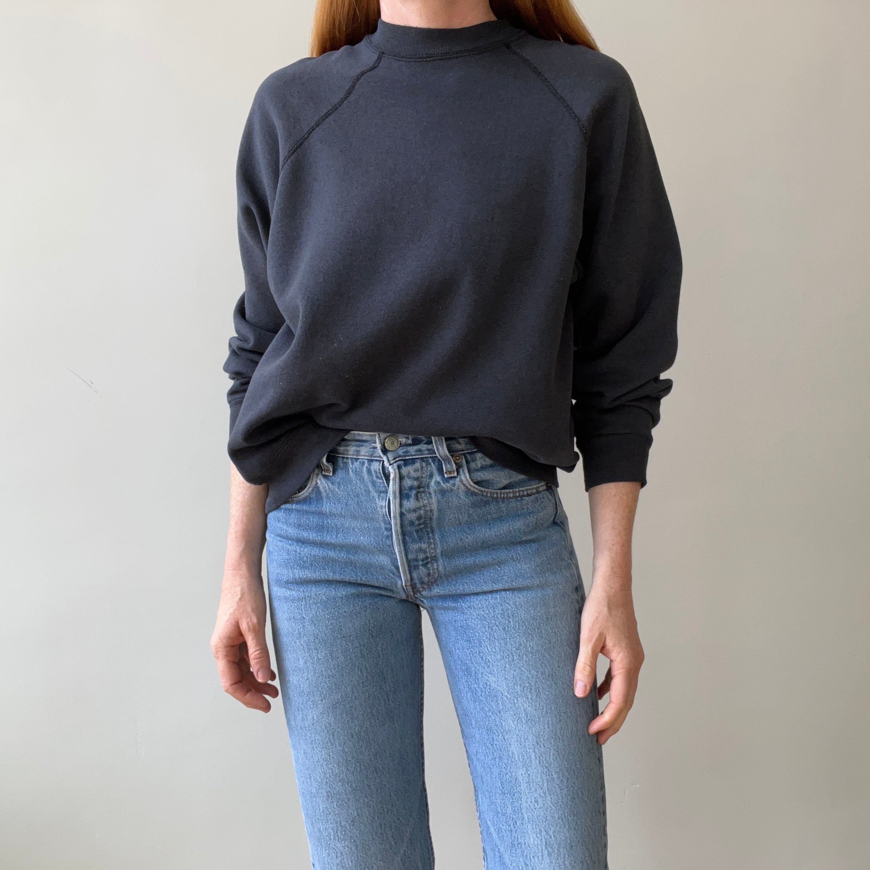 1980s Blank Black Wear Every Day Year Around Sweatshirt ;)