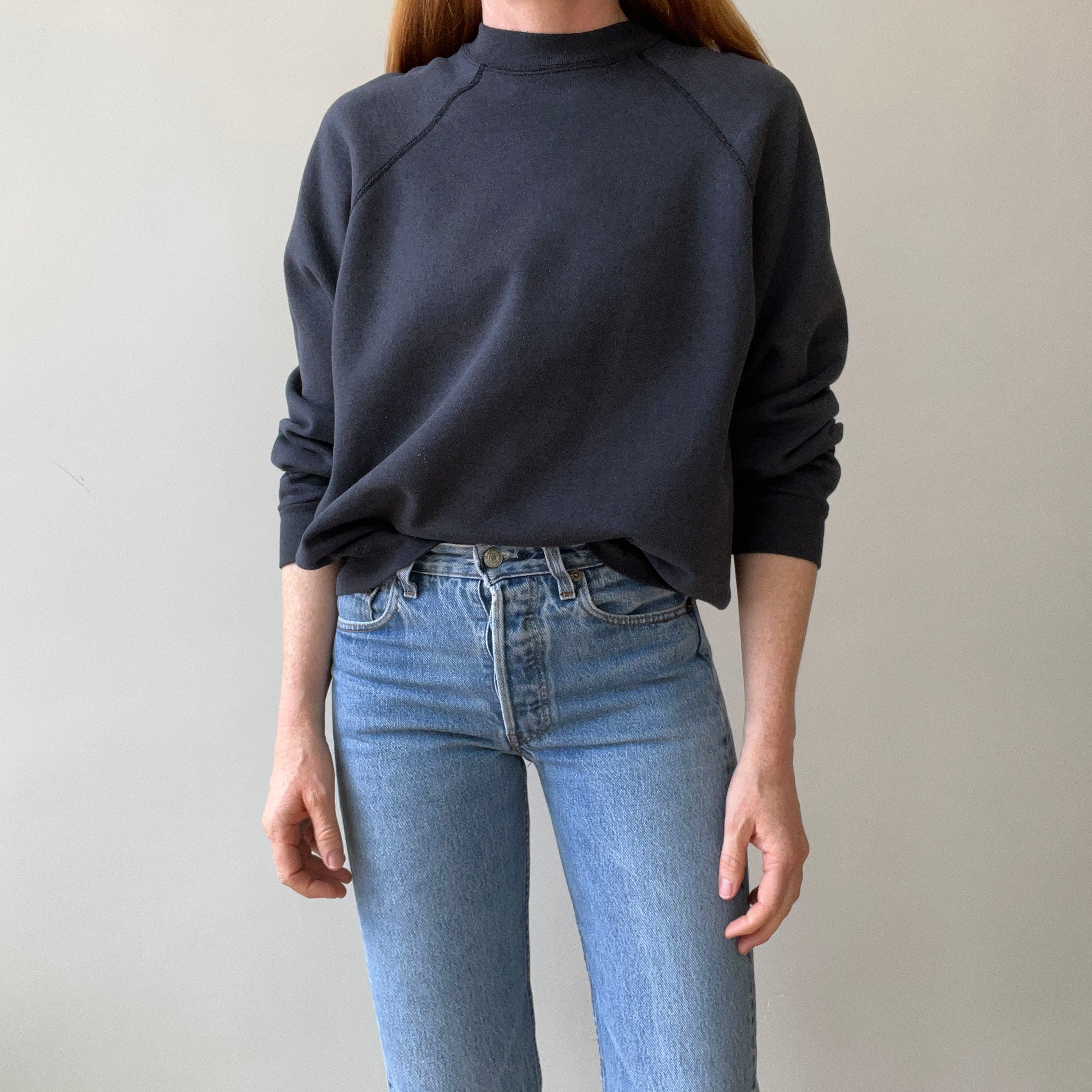 1980s Blank Black Wear Every Day Year Around Sweatshirt ;)