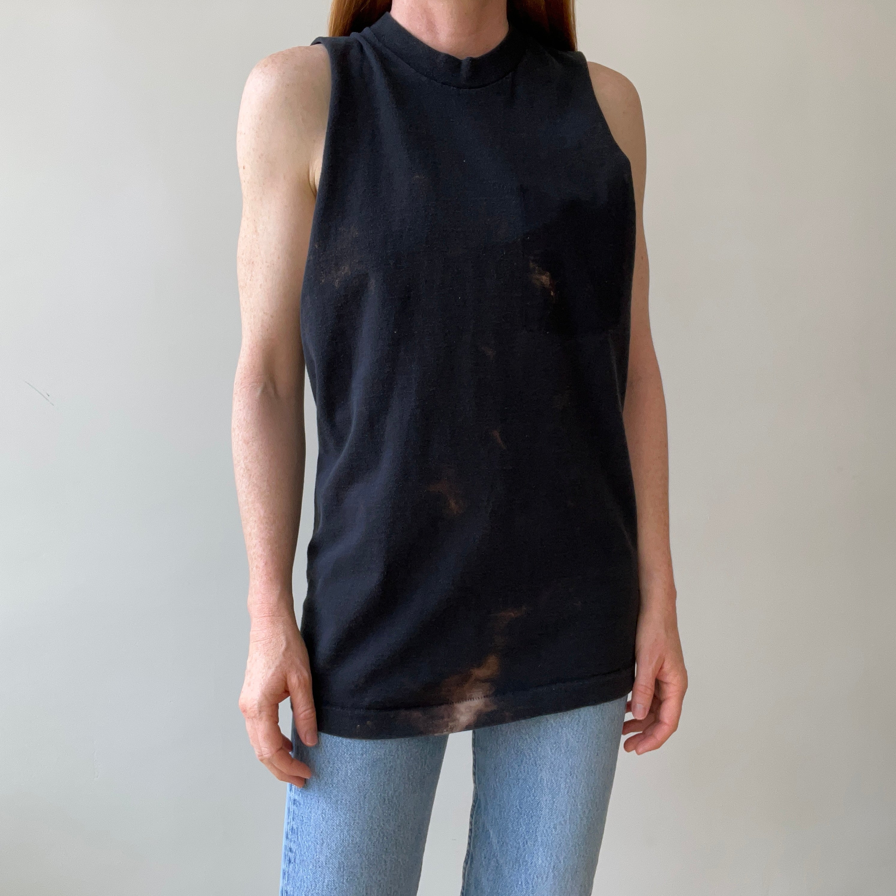 1997 Bike Week Daytona Beach Cut-Off T-Shirt with Bleach Staining