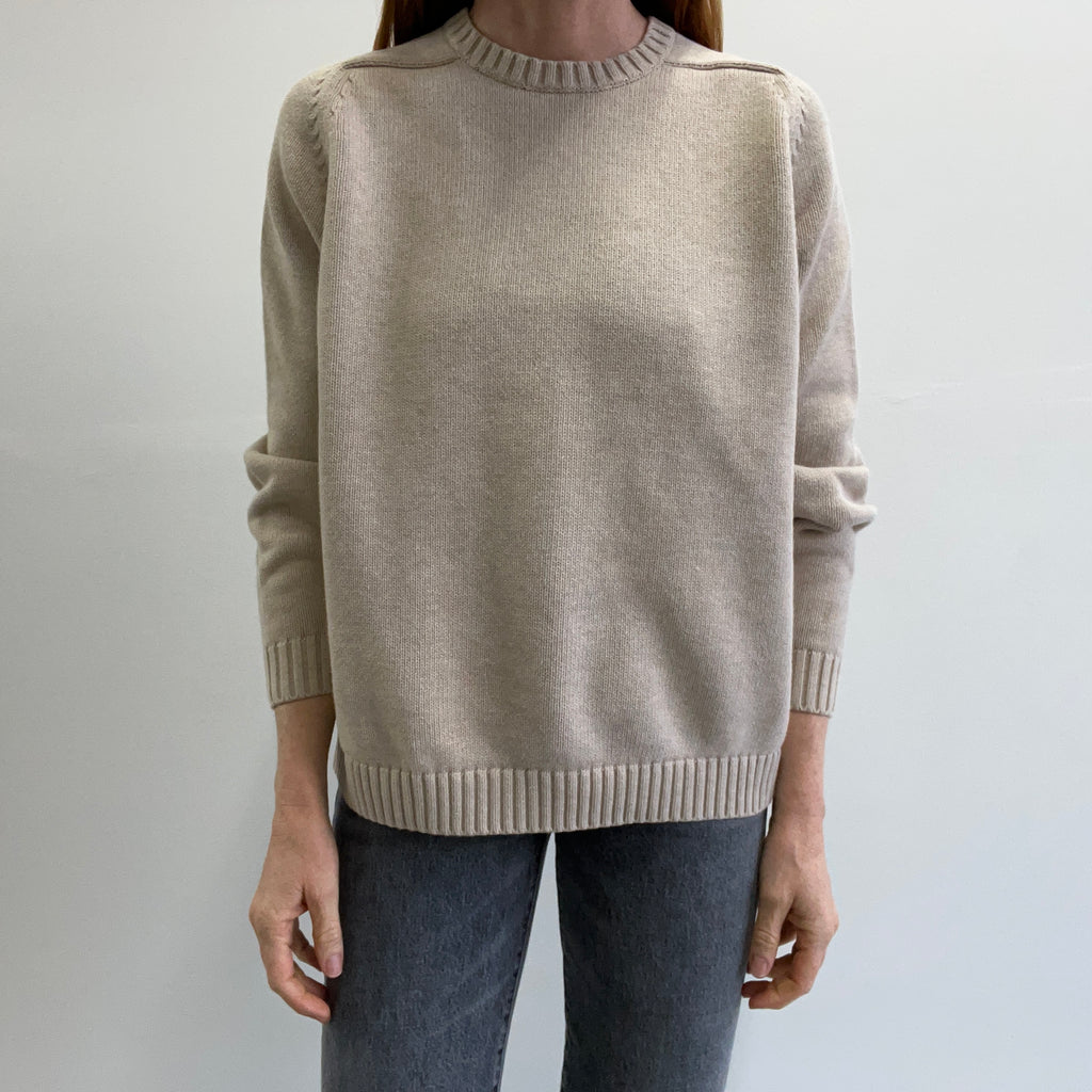 1990/2000s Lands' End Khaki Cotton Sweater - Made in Japan ...
