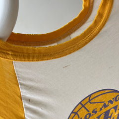 1980s Tattered and Thinned Out Showtime Los Angeles Lakers Base Ball T-Shirt - !!!!!