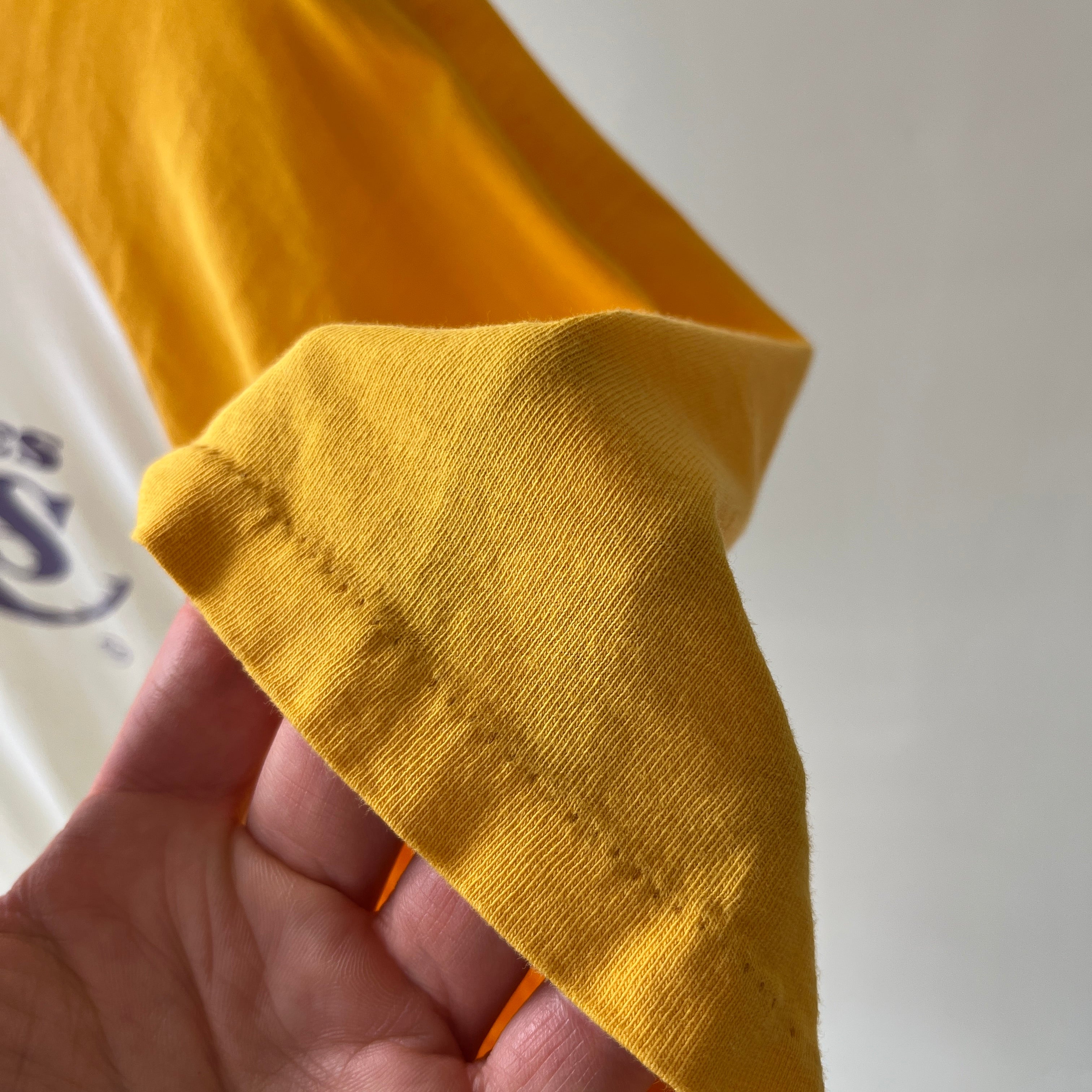 1980s Tattered and Thinned Out Showtime Los Angeles Lakers Base Ball T-Shirt - !!!!!