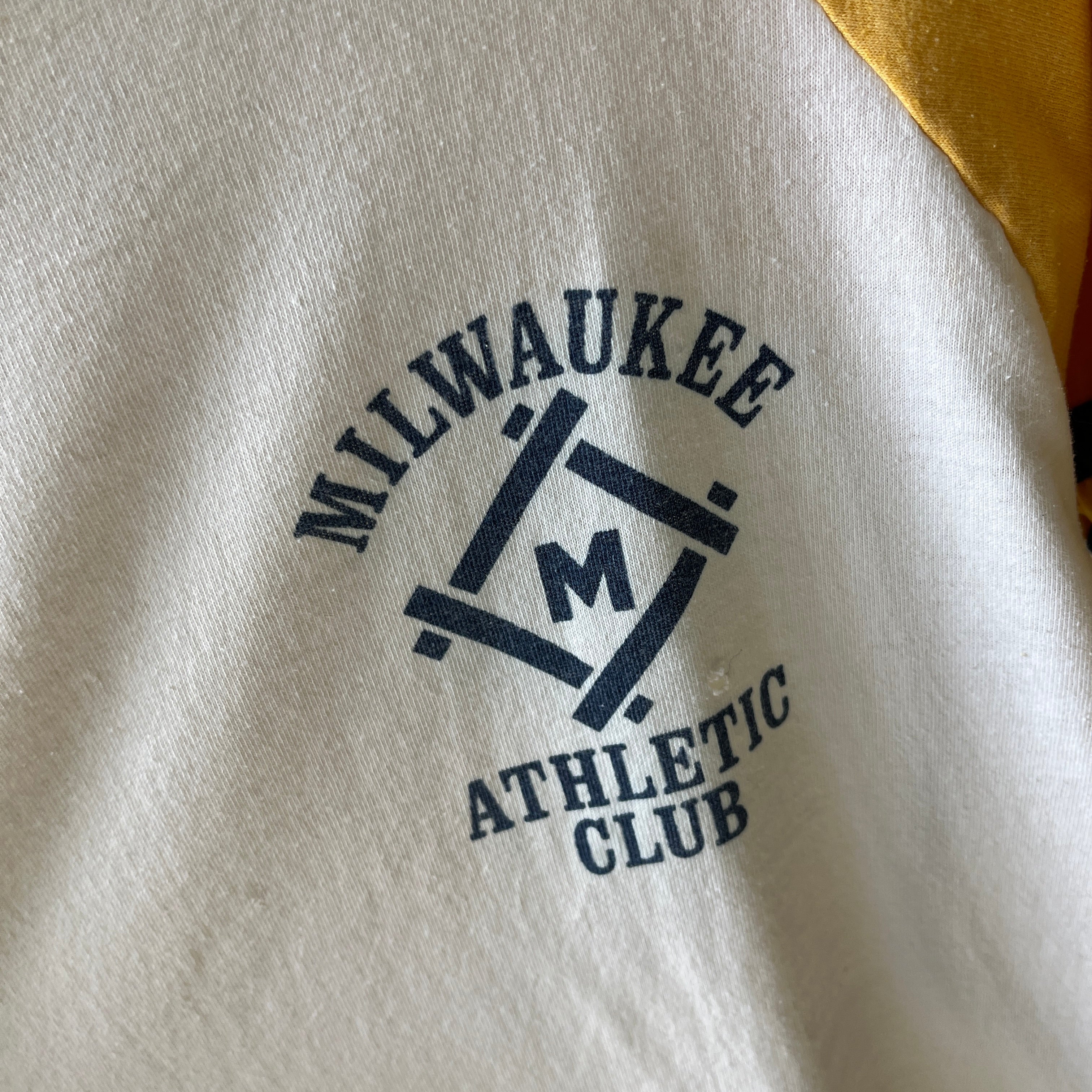 1970s Champion Blue Bar Milwaukee Athletic Club Baseball T-Shirt