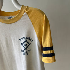 1970s Champion Blue Bar Milwaukee Athletic Club Baseball T-Shirt