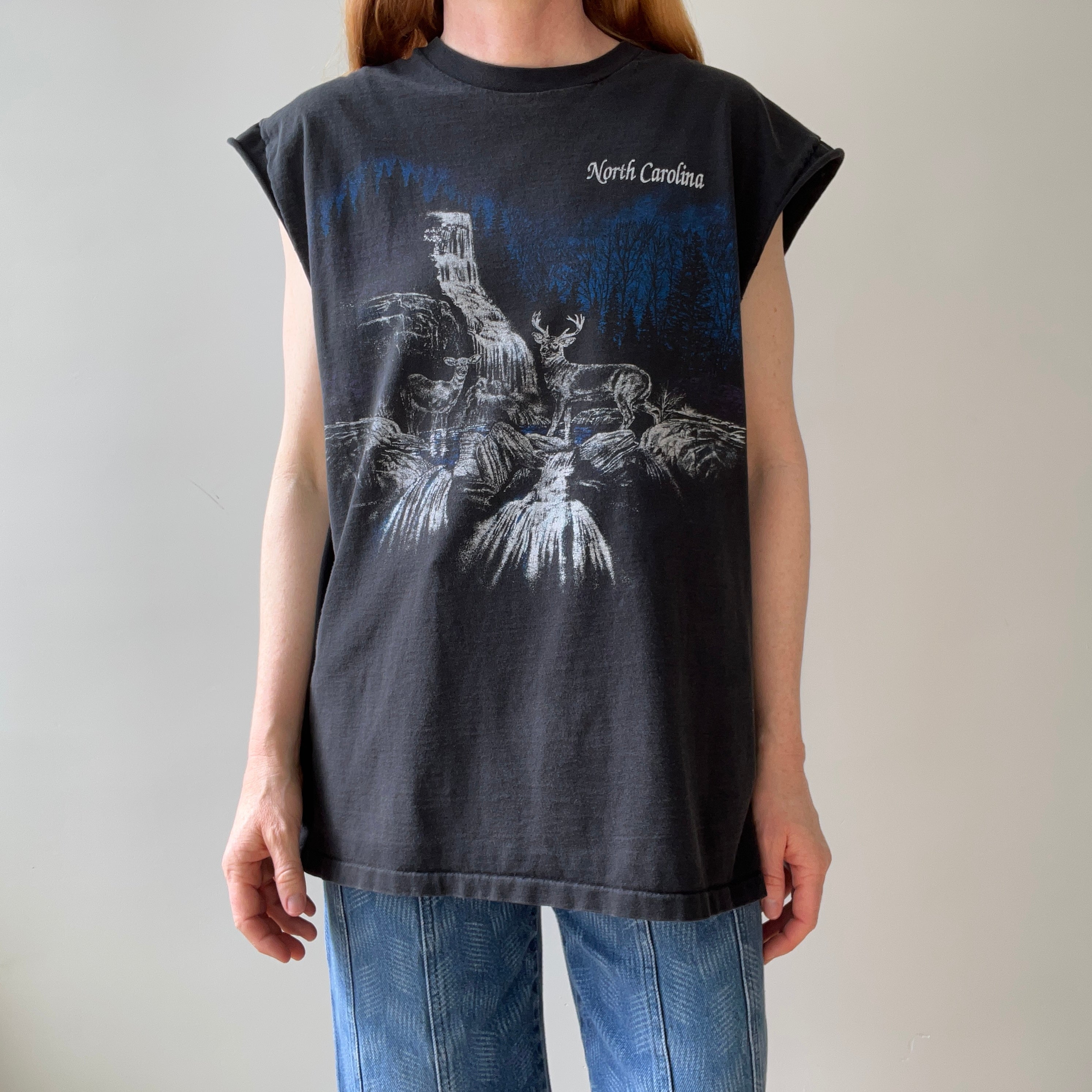 1990s North Carolina Cut Sleeve Animal Tank - 100% Cotton