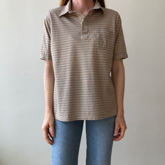 1970s/80s Striped Polo Style T-Shirt - Pull