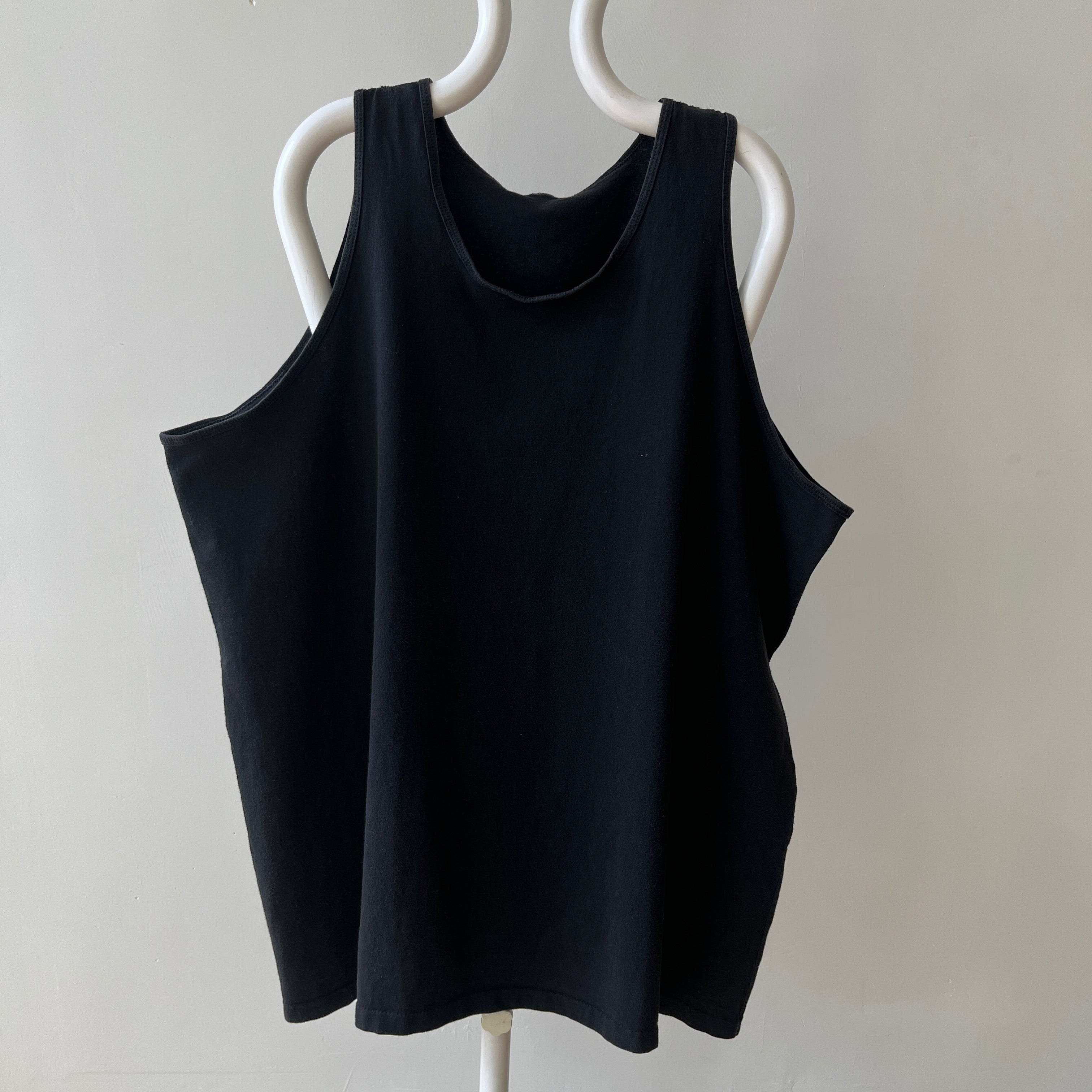 1990s Blank Black Tank Top - XXL