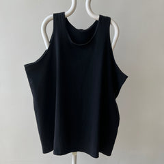 1990s Blank Black Tank Top - XXL