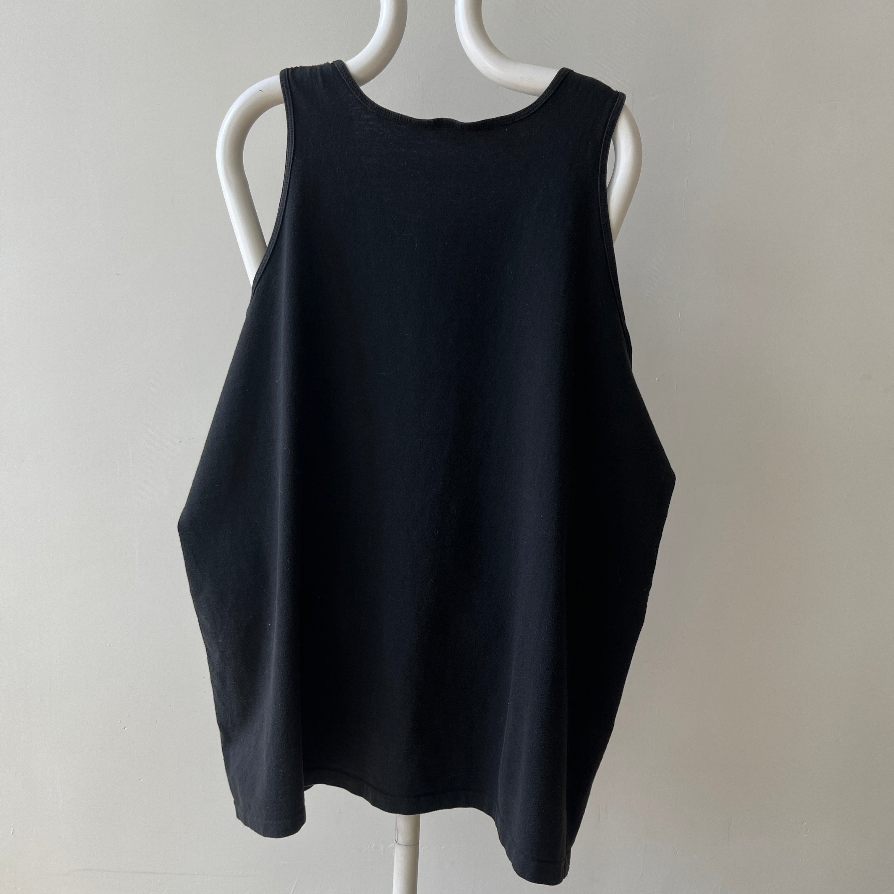 1990s Blank Black Tank Top - XXL