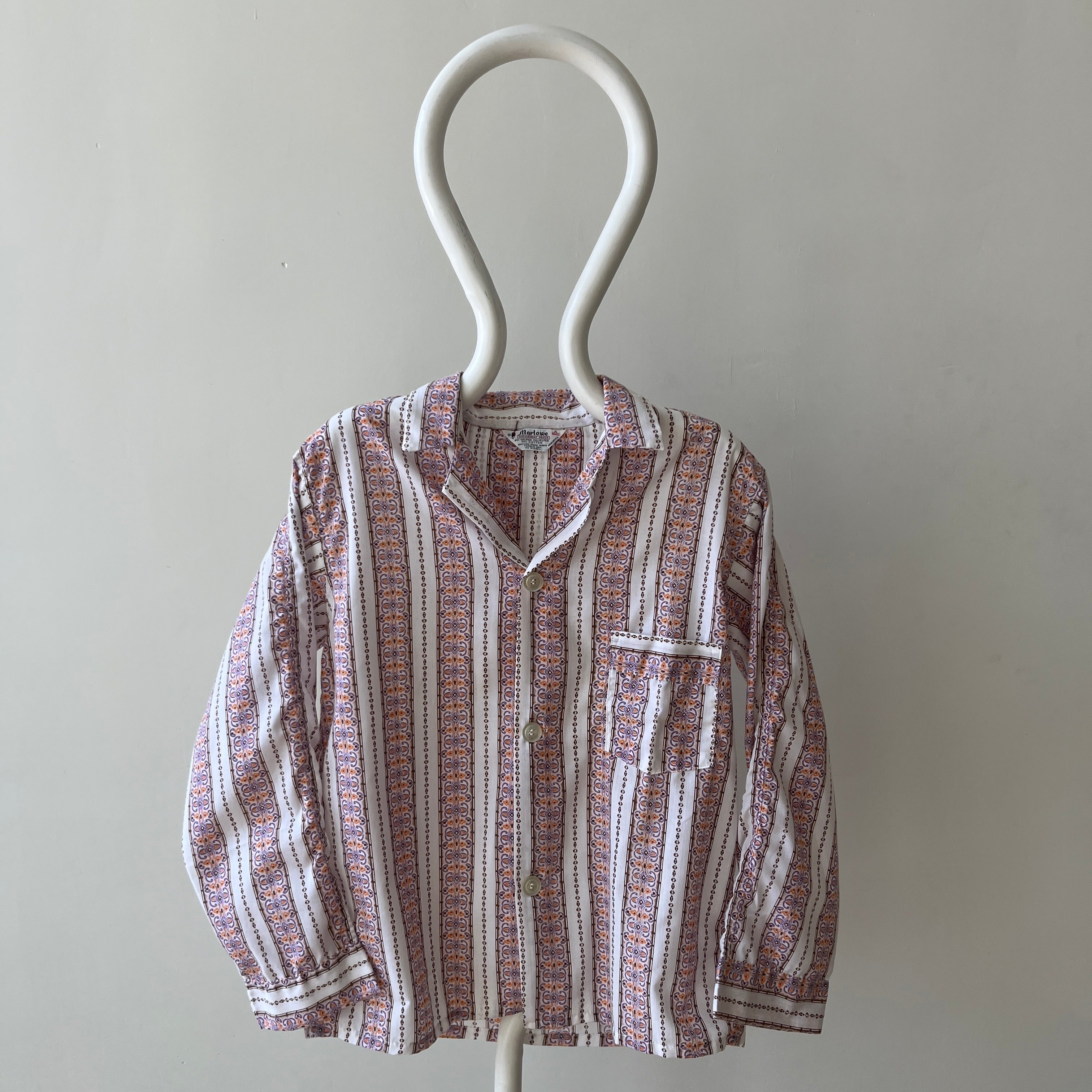 1960s/70s Patterned Pajama Shirt - Soft Rad!