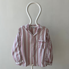 1960s/70s Patterned Pajama Shirt - Soft Rad!