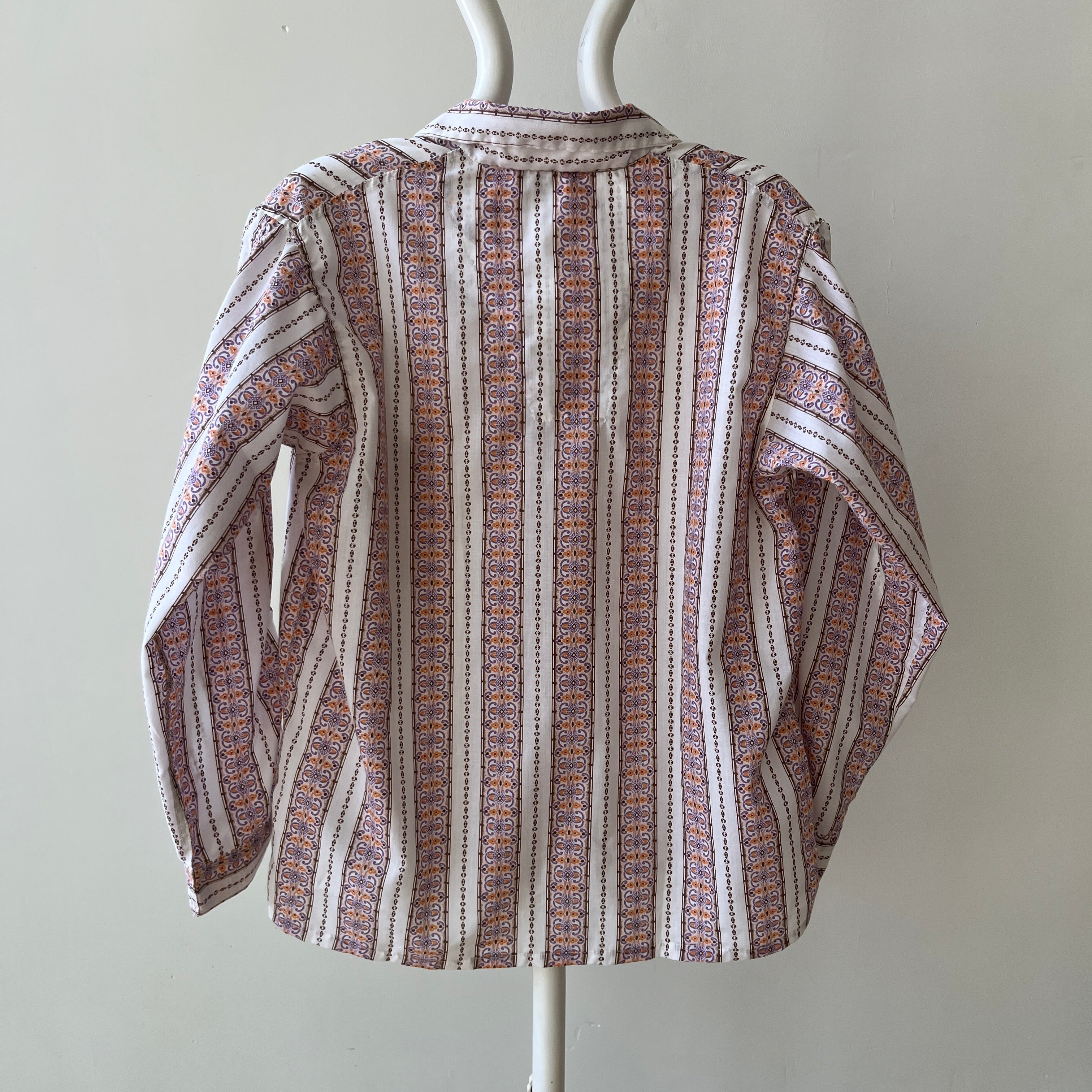 1960s/70s Patterned Pajama Shirt - Soft Rad!