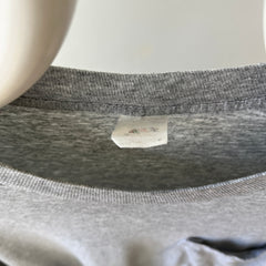1990s Soft and Slouchy Blank Grey Pocket T-Shirt - XXL