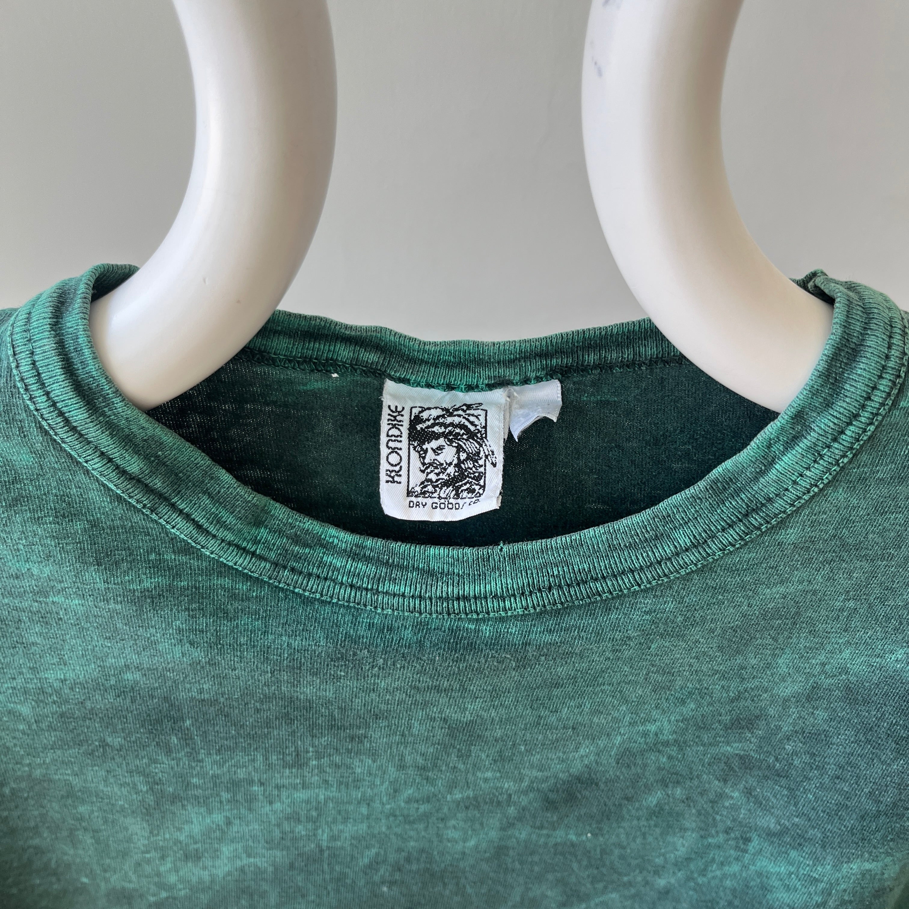 1980s/90s Green and Black Acid Wash T-Shirt - Awesome Fit