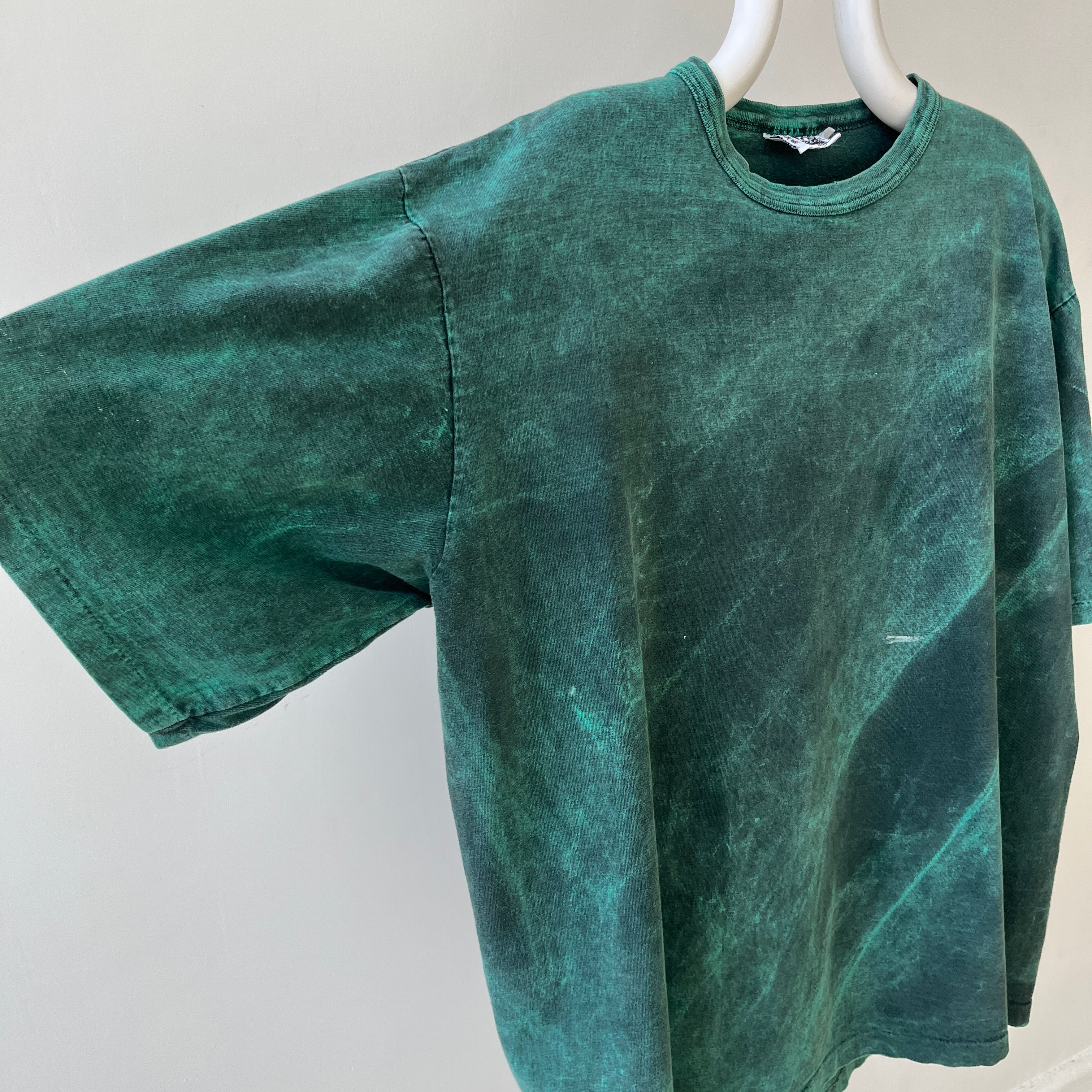 1980s/90s Green and Black Acid Wash T-Shirt - Awesome Fit