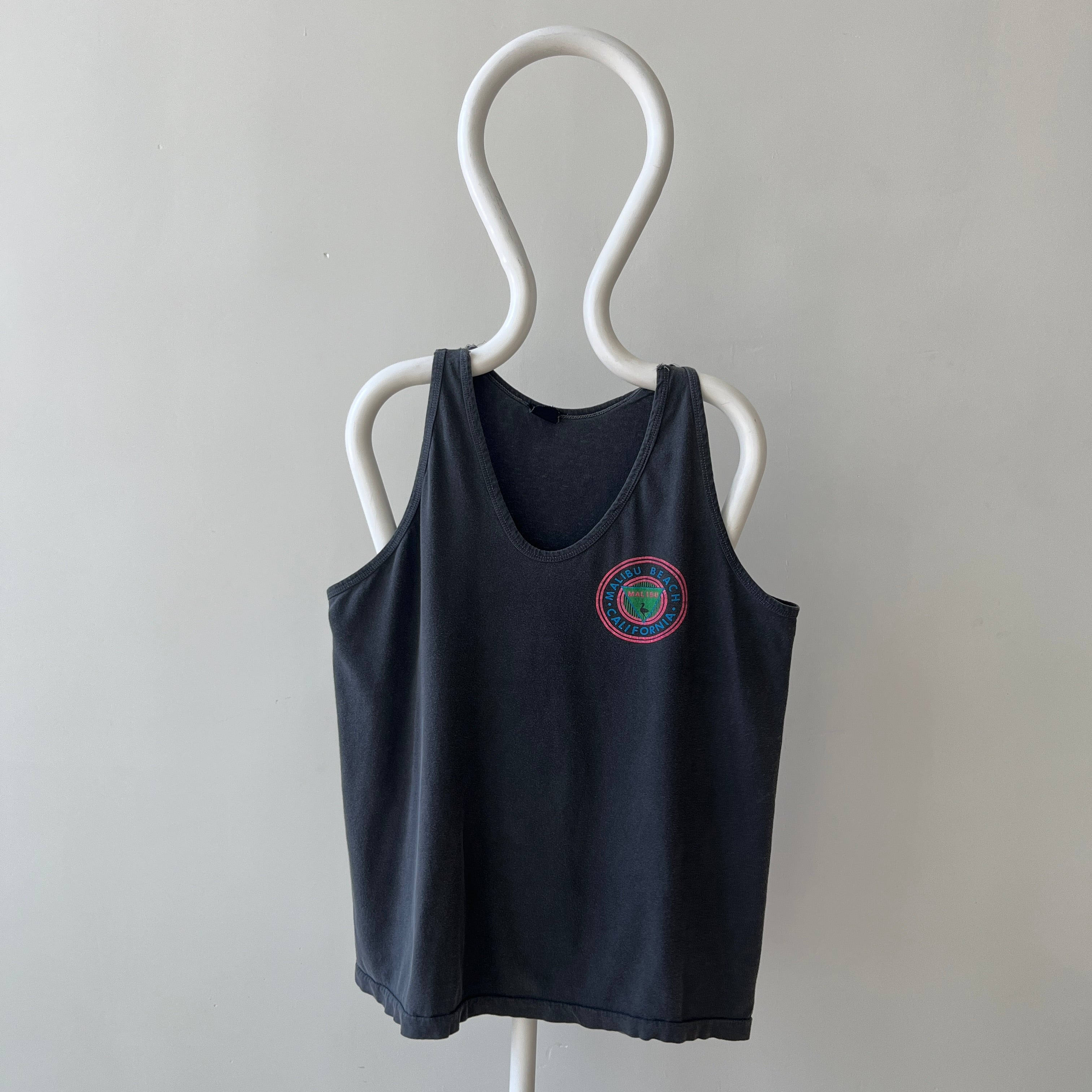 1980s/90s Malibu Beach California Tank Top - Tattered, Torn and Worn