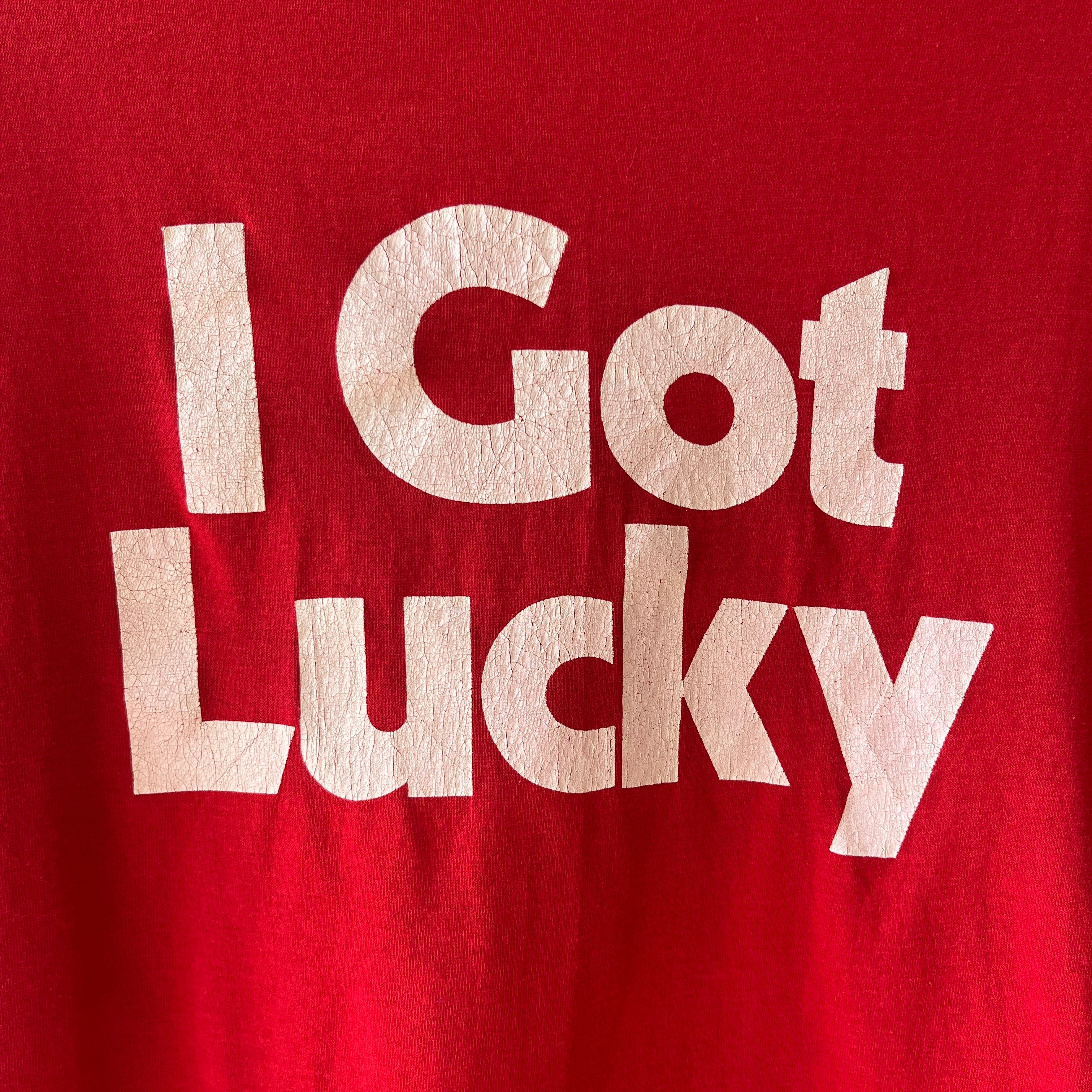 1980s I Got Lucky On A Harrah's Holiday T Shirt