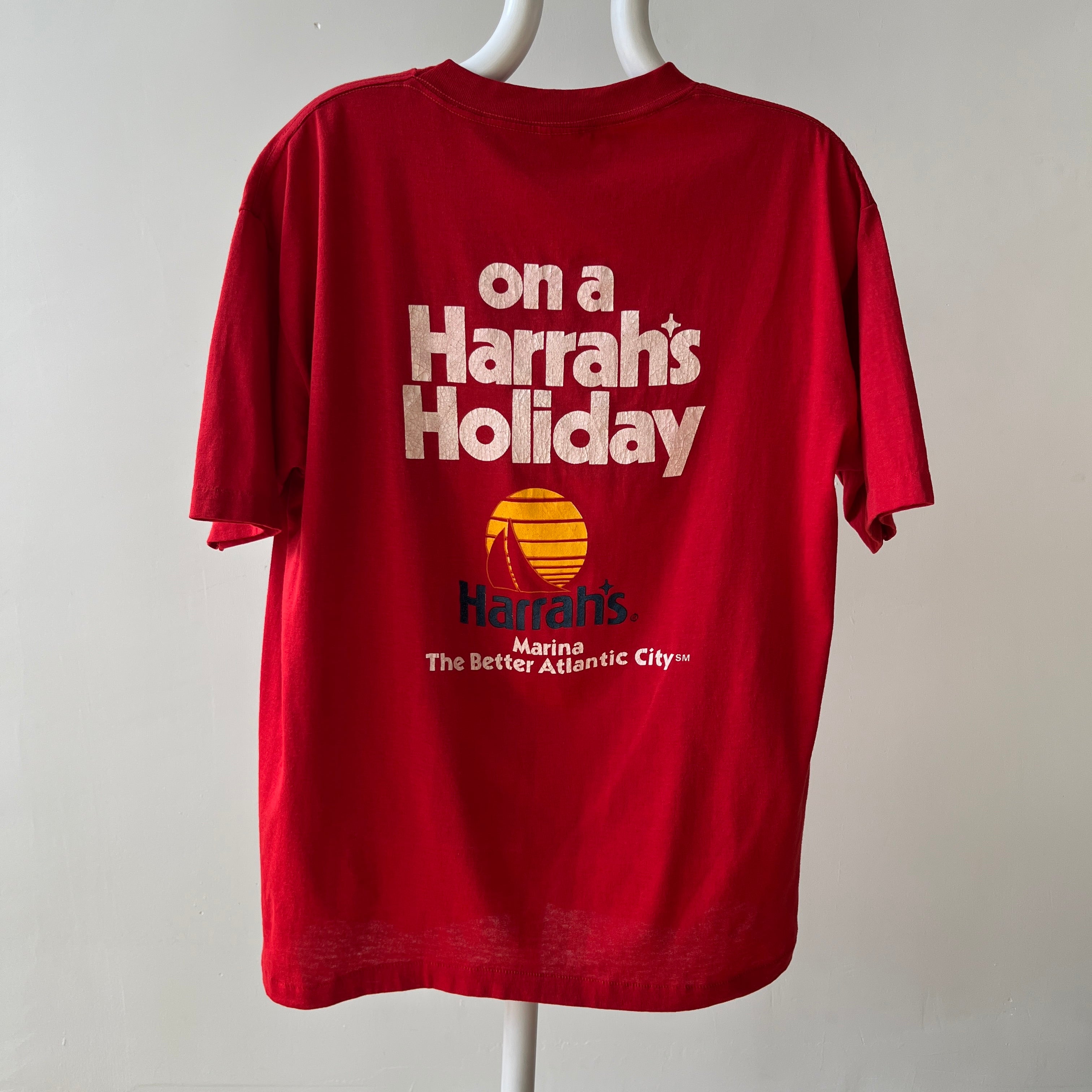 1980s I Got Lucky On A Harrah's Holiday T Shirt