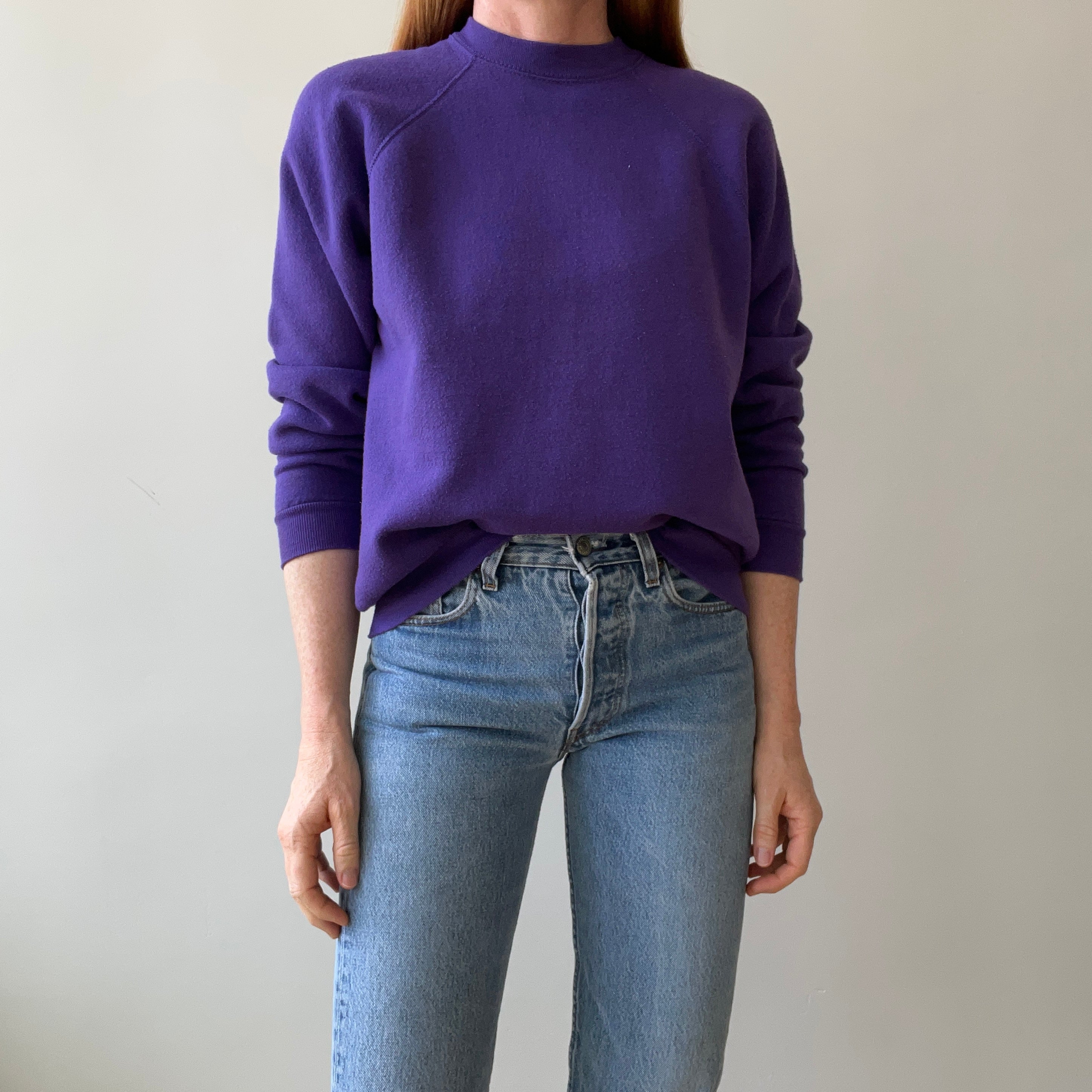 1990s Blank Purple Sweatshirt