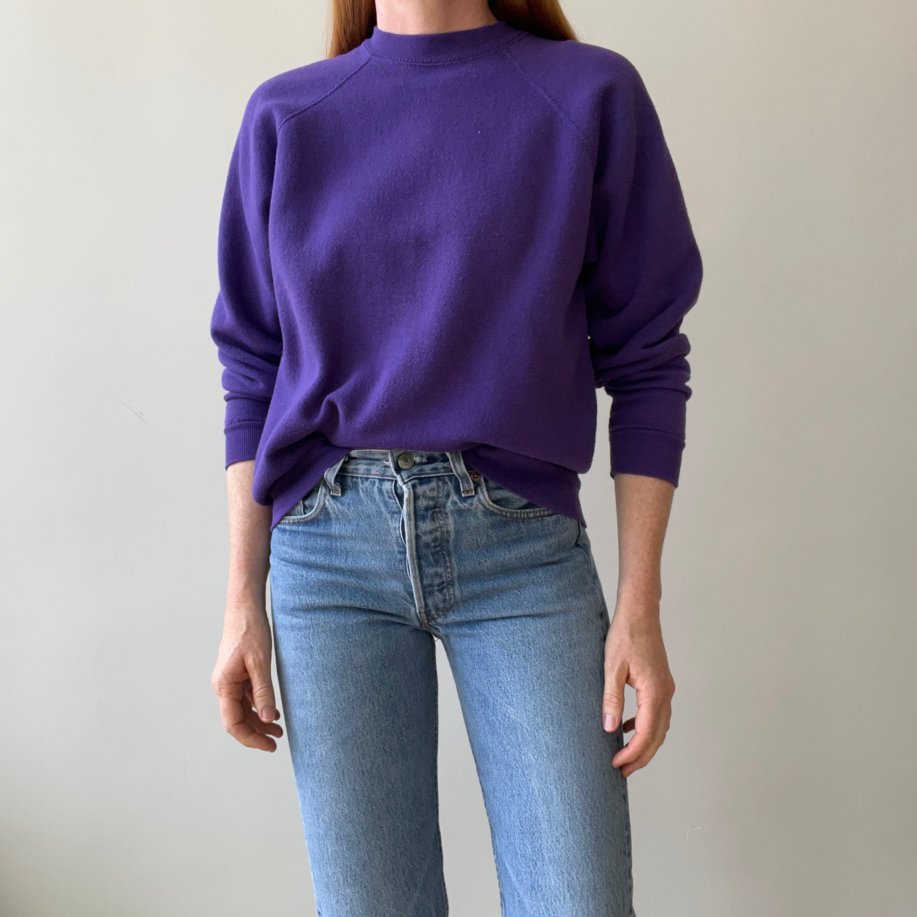 1990s Blank Purple Sweatshirt