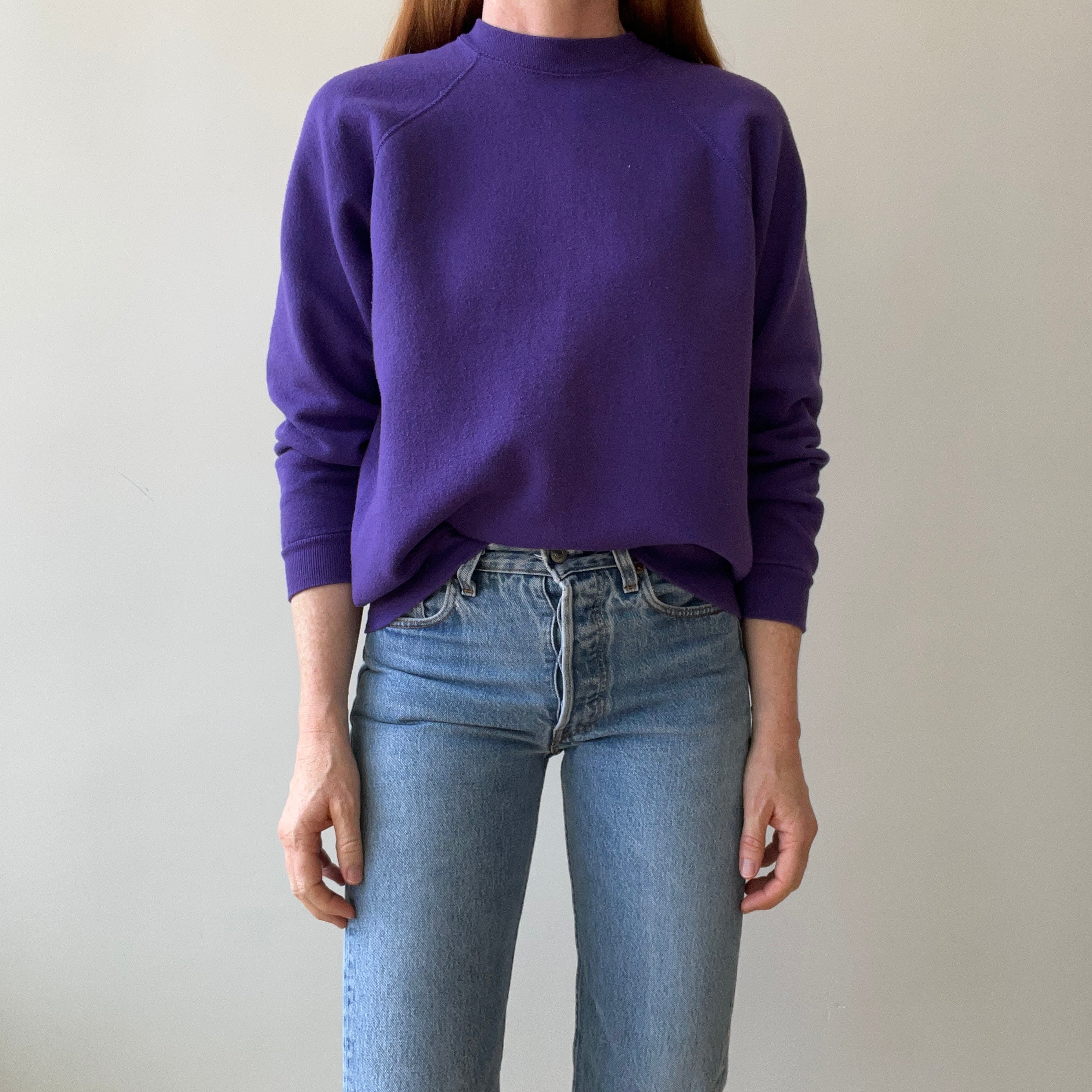 1990s Blank Purple Sweatshirt