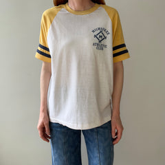 1970s Champion Blue Bar Milwaukee Athletic Club Baseball T-Shirt