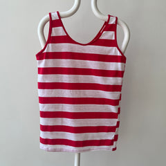 1980s Red and White Striped Tank Top - THIS IS GOOD