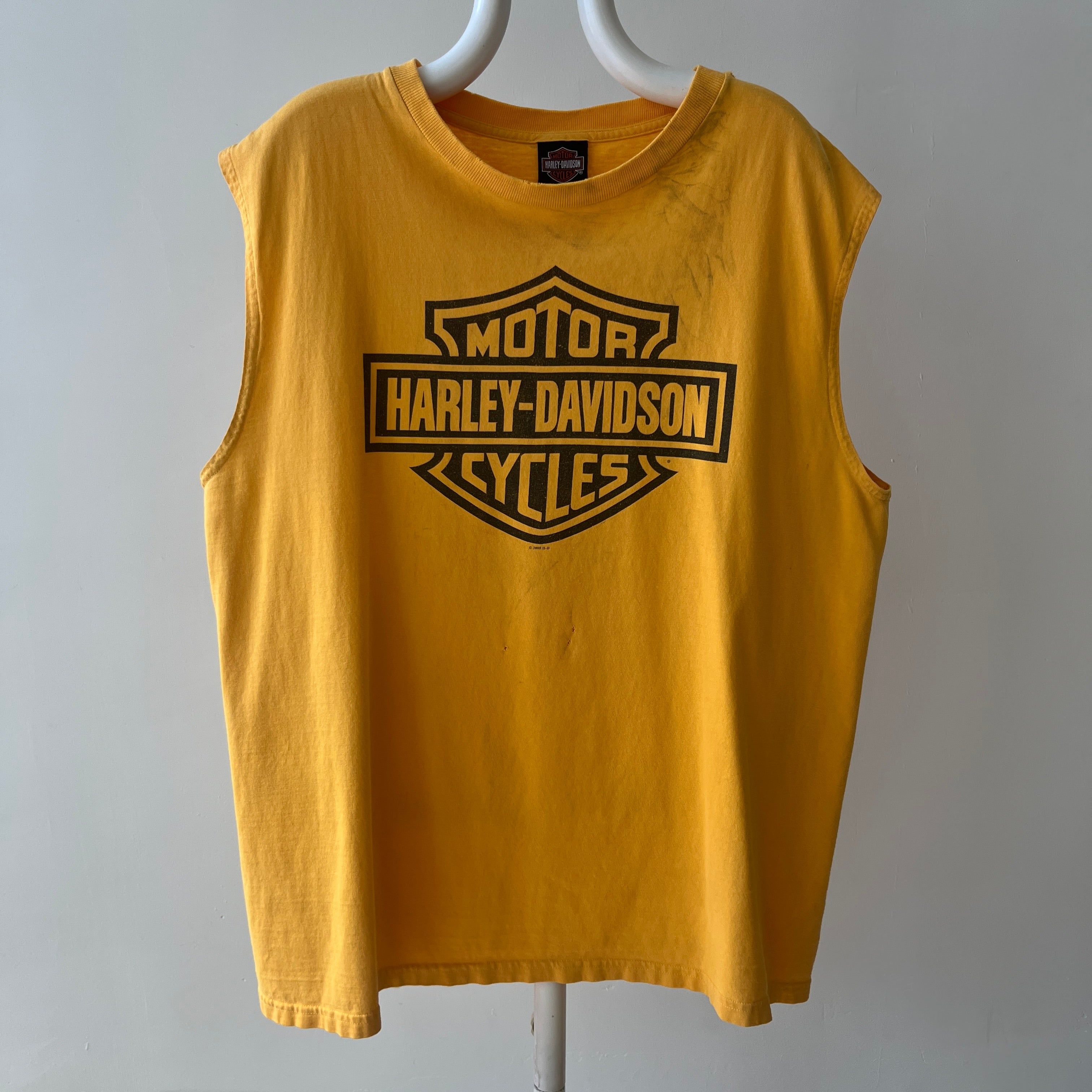 2005 Harley Davidson Cut Off Muscle Shirt - Thrashed with a Backside