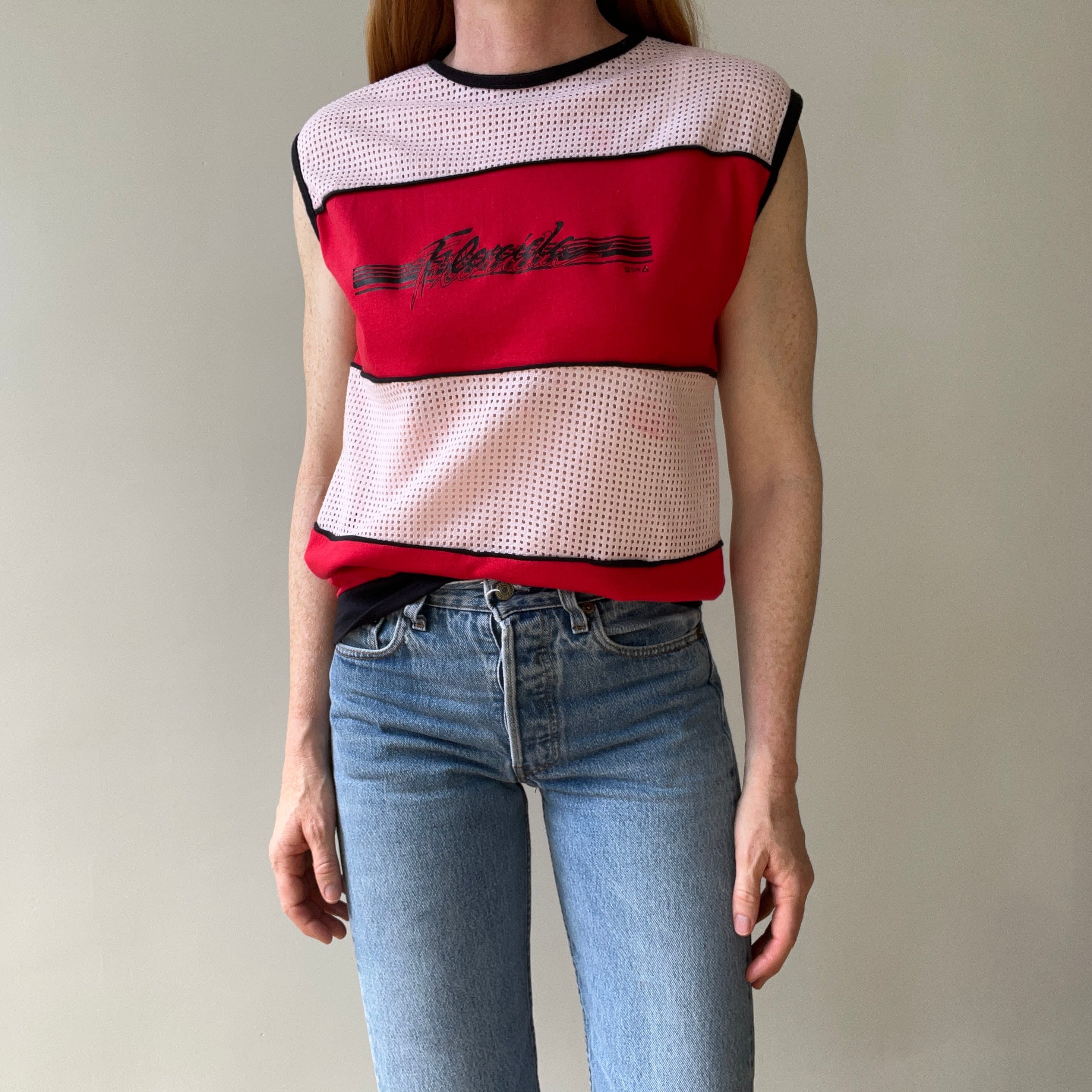 1980s Mesh Florida Tank Top - WOW