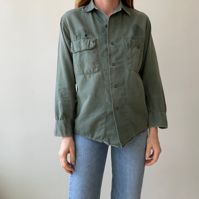 1960s Military/Workwear Style Button Up