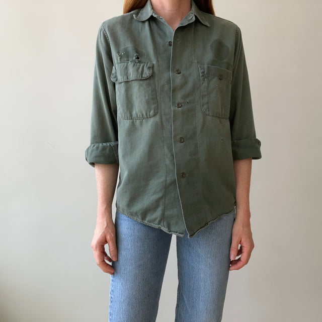 1960s Military/Workwear Style Button Up