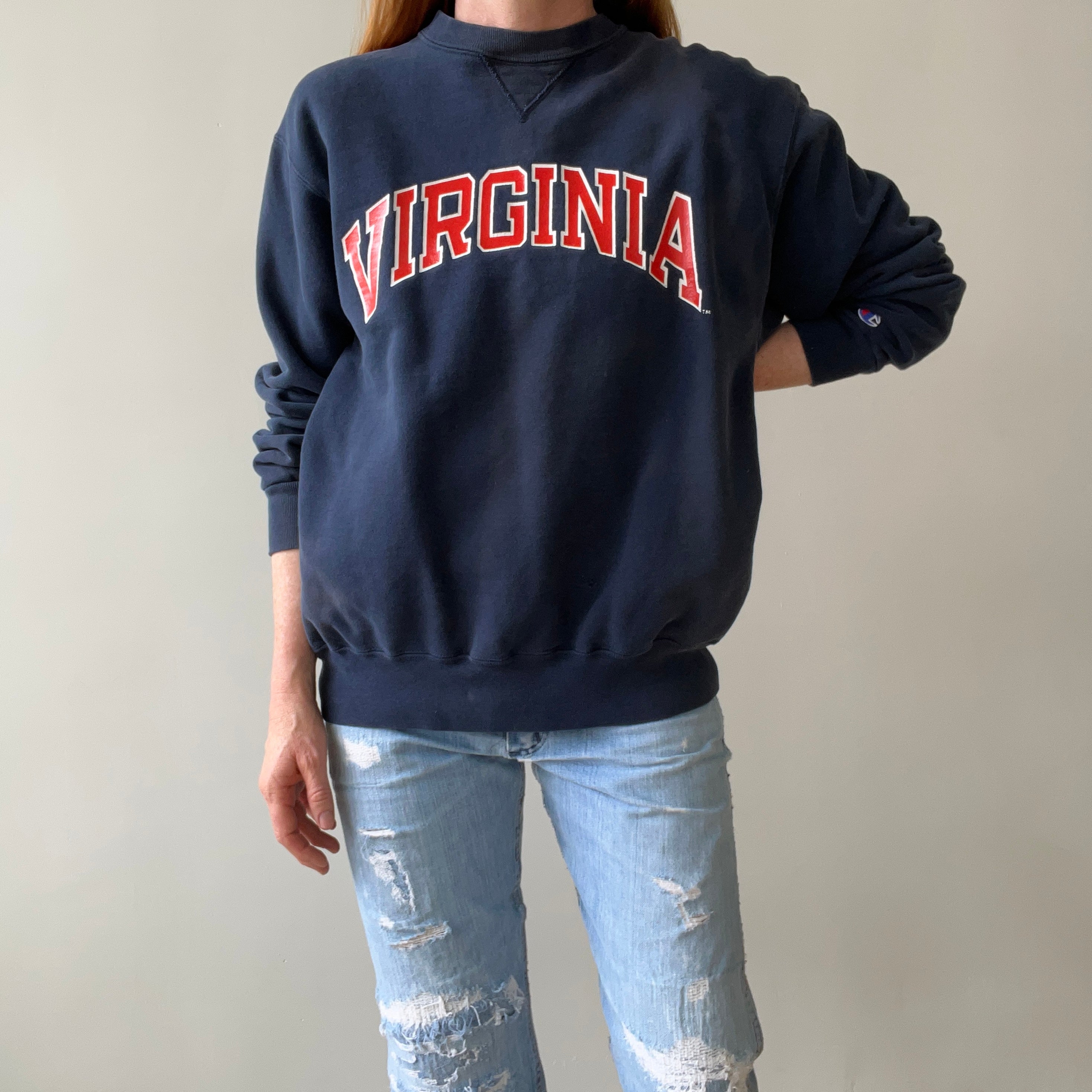 1980s University of Virginia USA Made Champion Sun Faded Sweatshirt