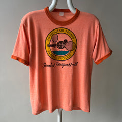 1970/80s Super Cool Judy Alvarez Club Tennis and Racquetball Ring T-Shirt - Backside too!