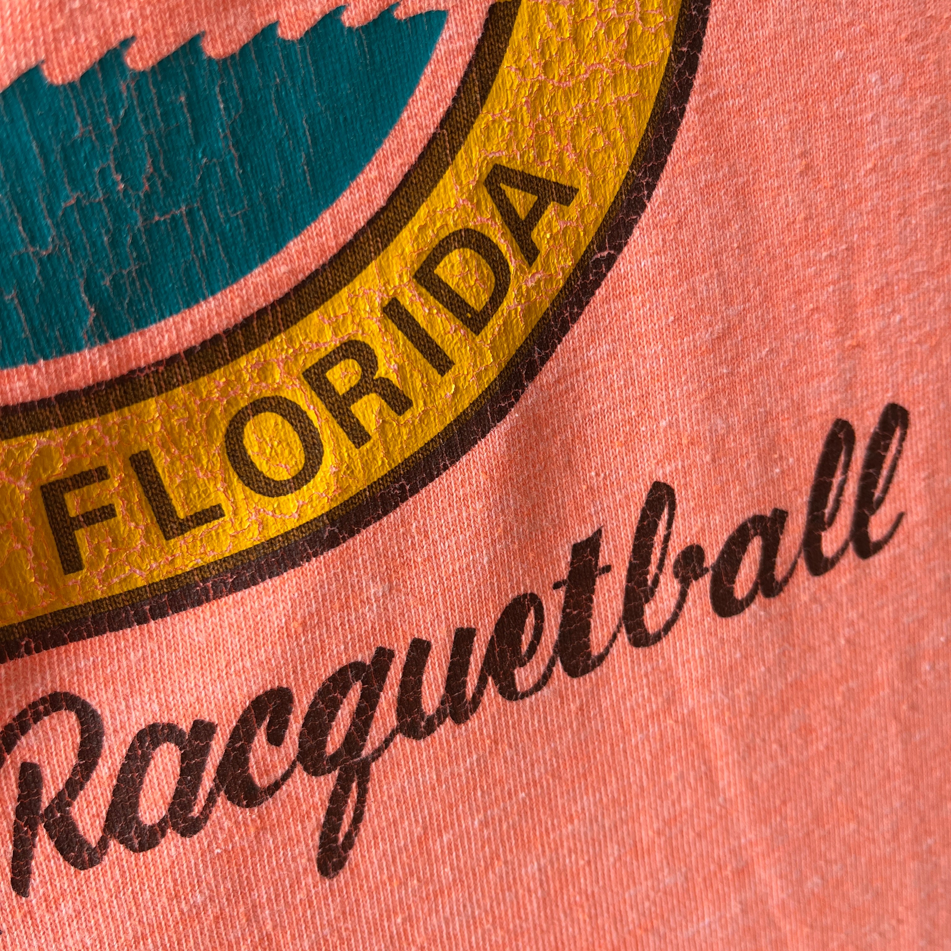 1970/80s Super Cool Judy Alvarez Club Tennis and Racquetball Ring T-Shirt - Backside too!