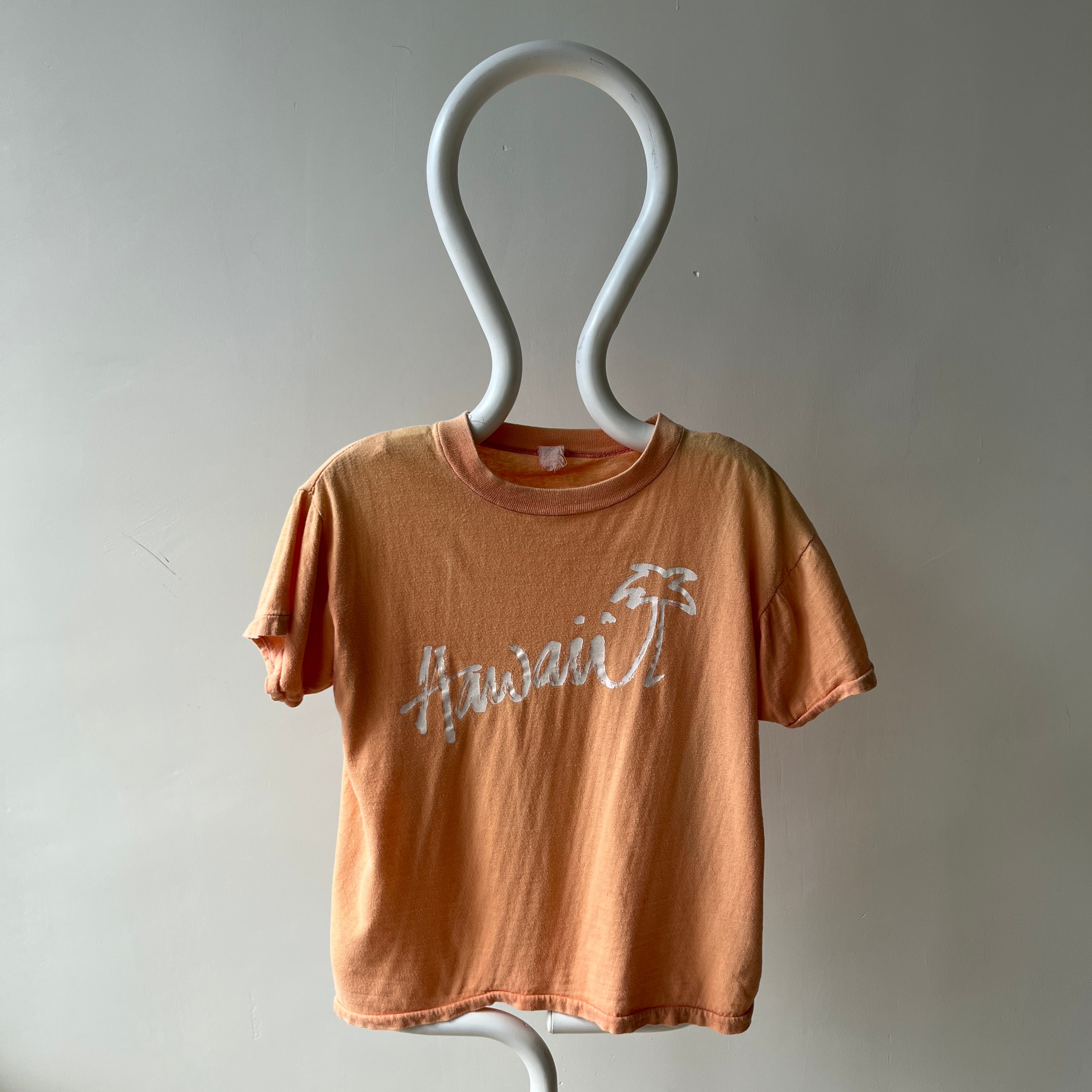 1970/80s Super Sun Faded Cotton Knit Hawaii T-Shirt - Slouchy