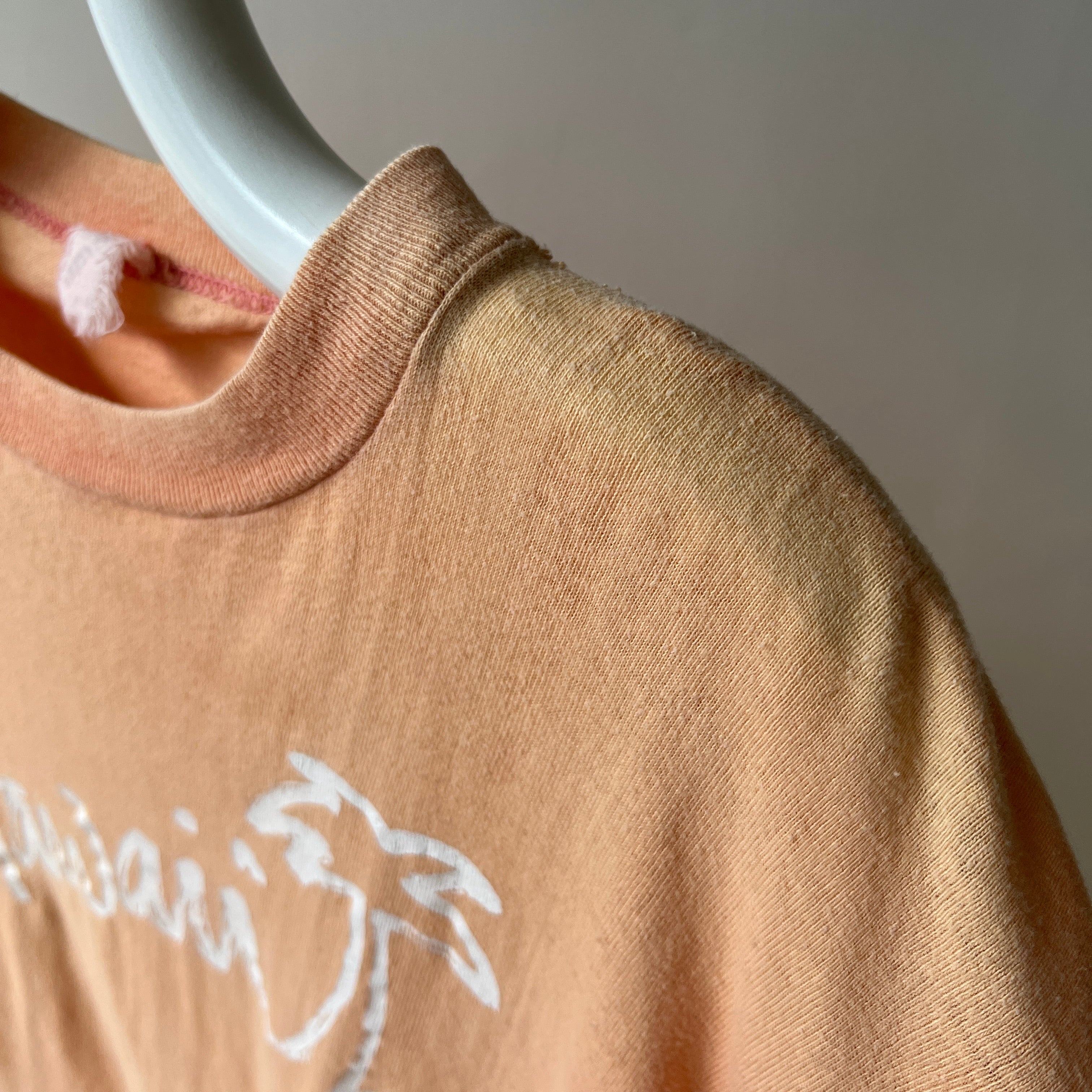 1970/80s Super Sun Faded Cotton Knit Hawaii T-Shirt - Slouchy