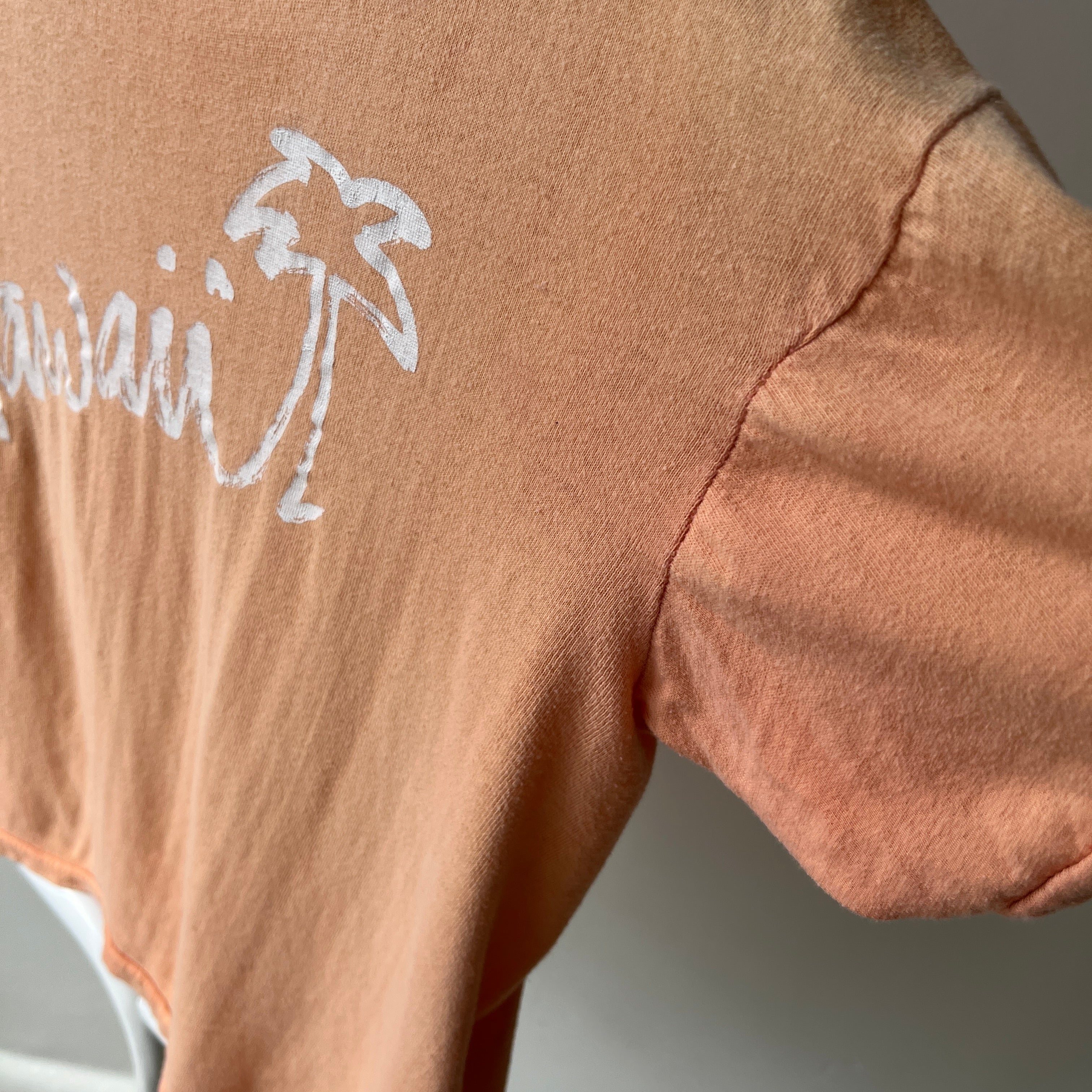 1970/80s Super Sun Faded Cotton Knit Hawaii T-Shirt - Slouchy