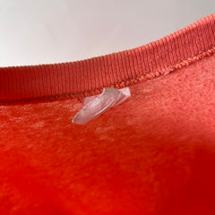 1980s Creamsicle Orange Thinned Out Tattered and Worn Raglan Sweatshirt