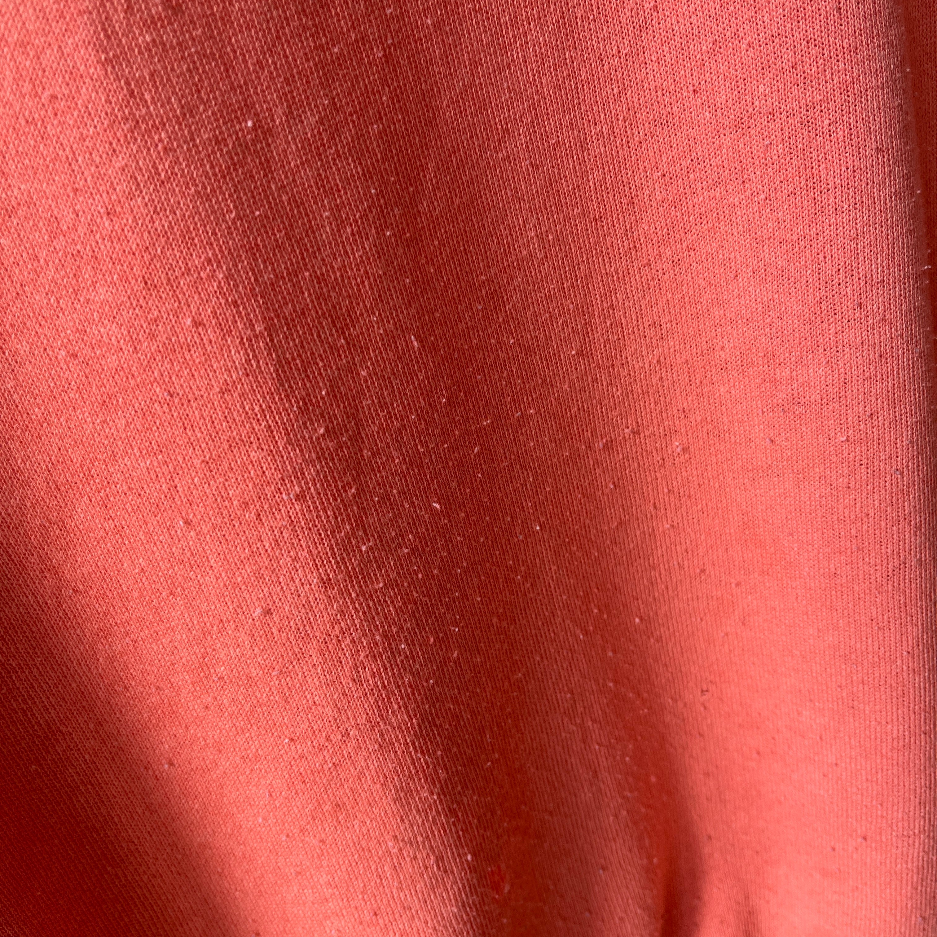 1980s Creamsicle Orange Thinned Out Tattered and Worn Raglan Sweatshirt